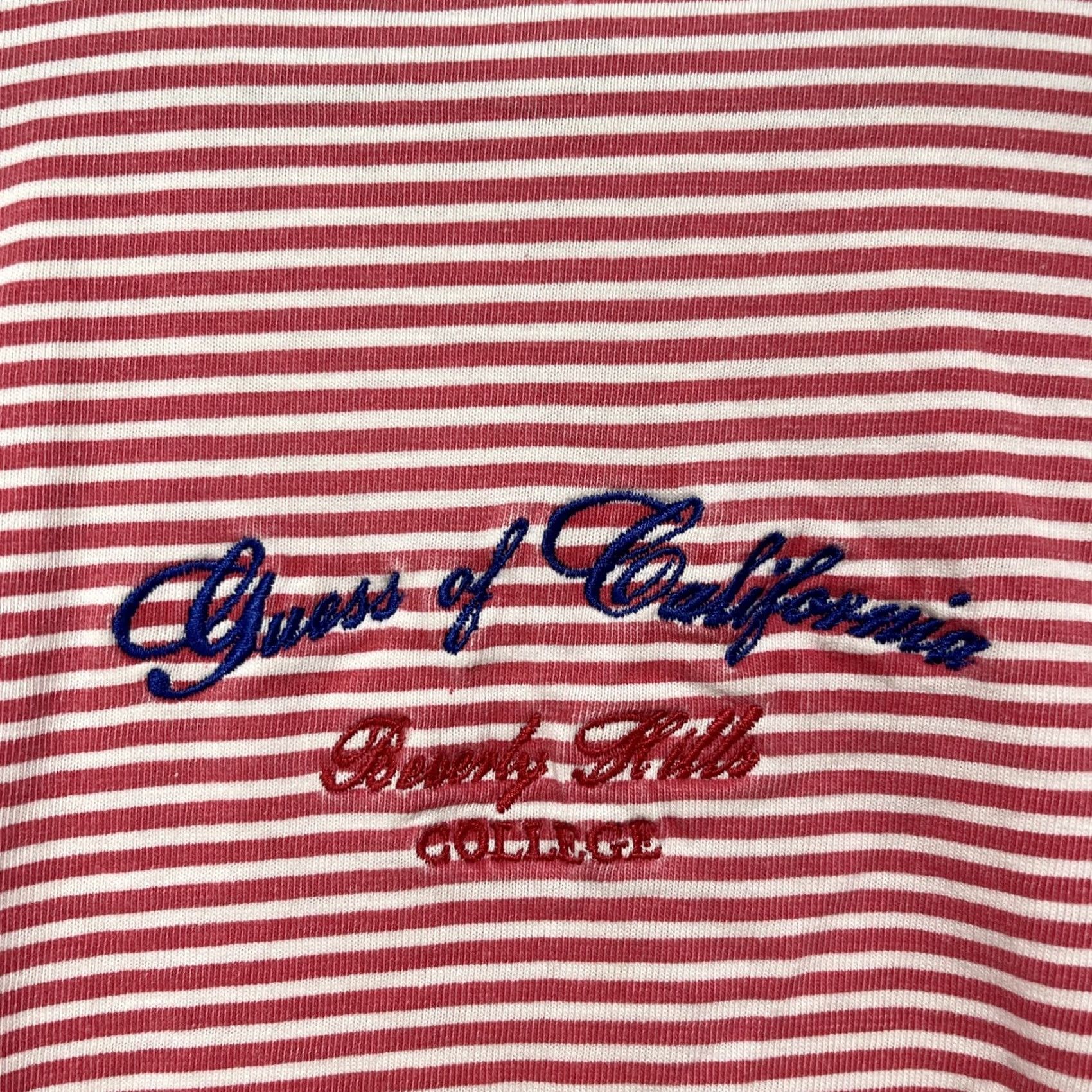 Guess VINTAGE GUESS Shirt Mens Medium Beverly Hills College Striped Tee Size US M / EU 48-50 / 2 - 3 Thumbnail