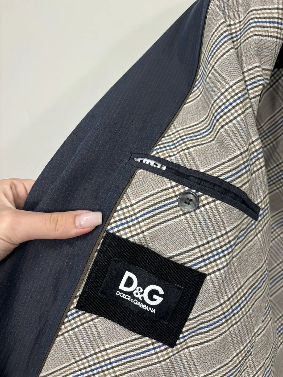 Dolce & Gabbana × Vintage Vintage Dolce & Gabbana Men’s Striped Rare Blazer Jacket Size 42R - 12 Thumbnail