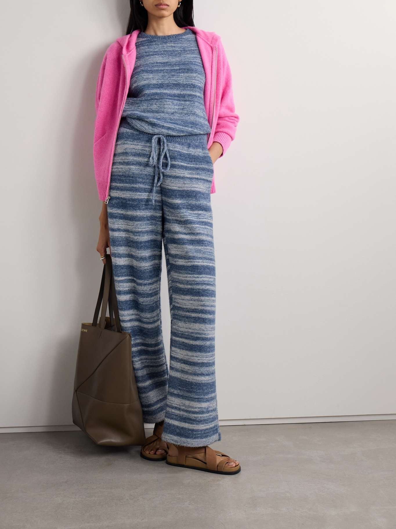 The Elder Statesman $1200 The Elder Statesman Nimbus Crest Cashmere Stripe Pants Size 30" / US 8 / IT 44 - 3 Thumbnail