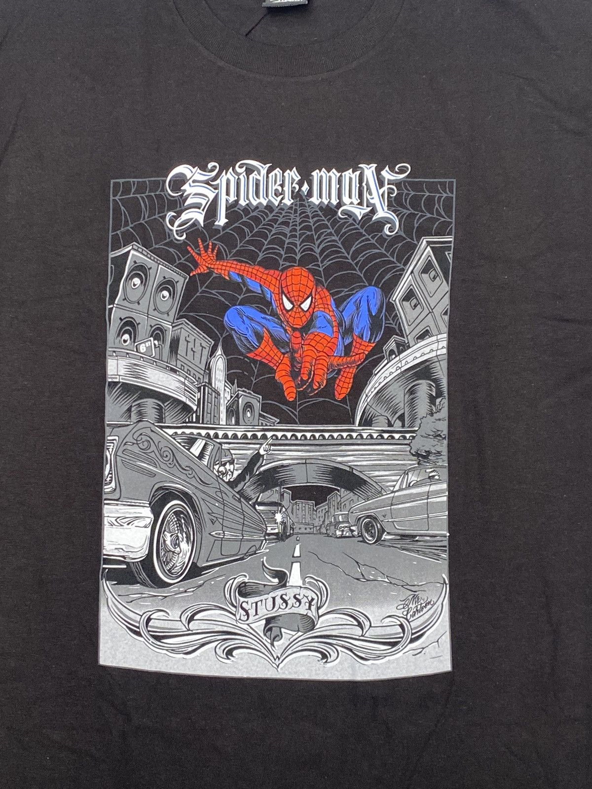 Stussy 👕 Stüssy x Marvel Spider-Man T-shirt, RARE, new without tag. Size US XL / EU 56 / 4 - 2 Thumbnail