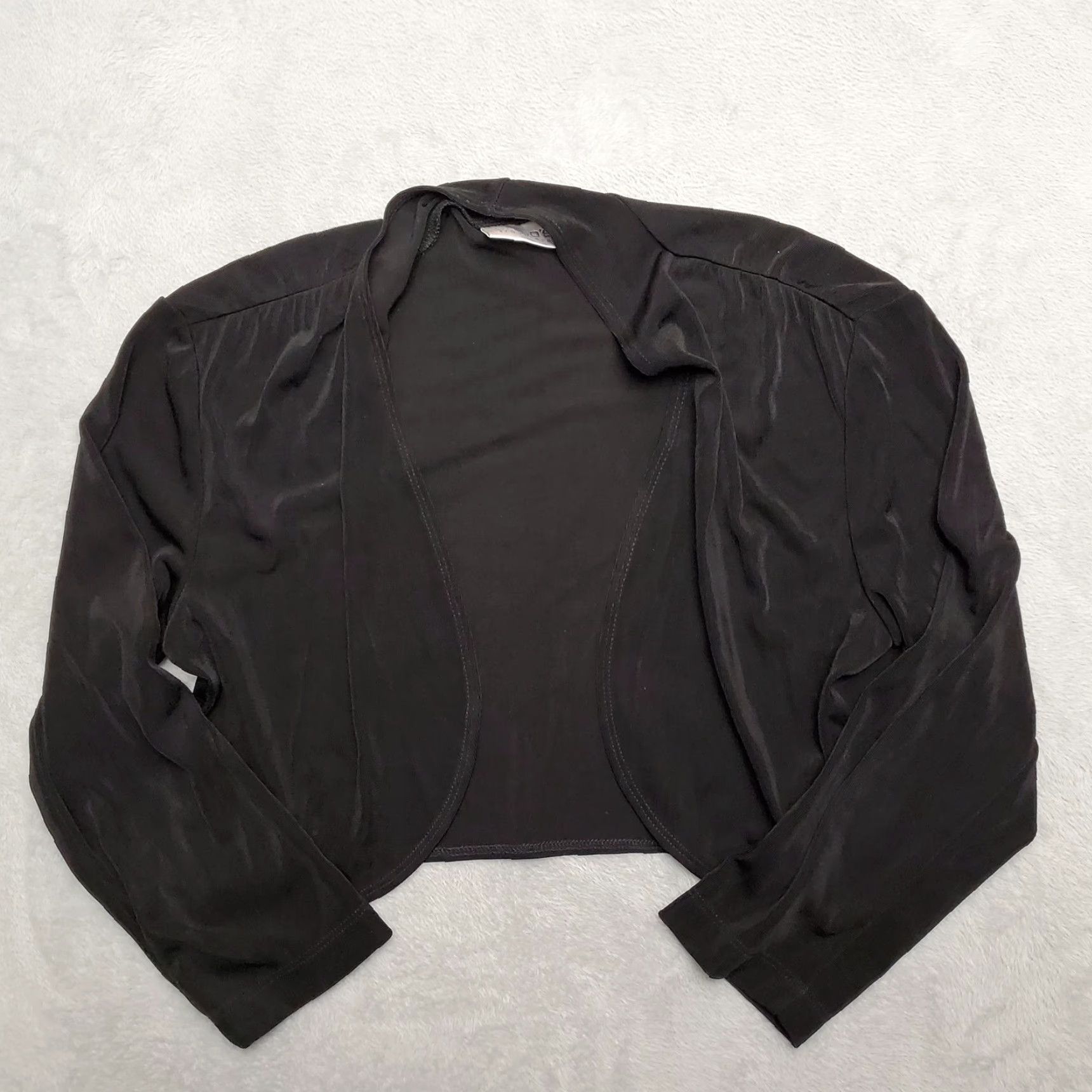 Vintage Chicos Cardigan Sweater Women Sz 8 Black Open Front Travelers Stretch Blend Knit Casual Long Sleeve Modern Size M / US 6-8 / IT 42-44 - 4 Thumbnail
