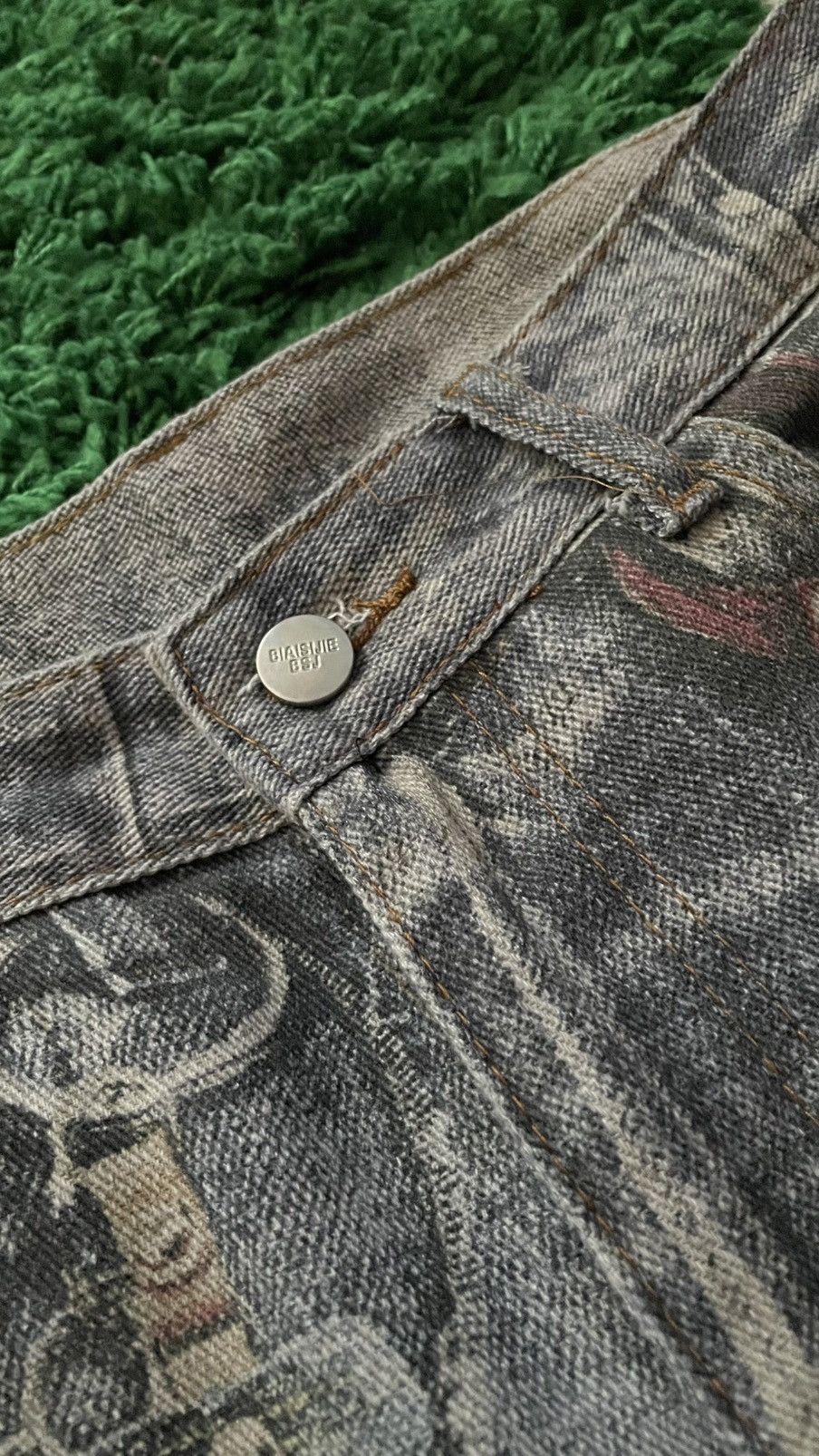 Vintage Chain painted denim barrel Ansley printed acne y2k Size US 32 / EU 48 - 8 Thumbnail