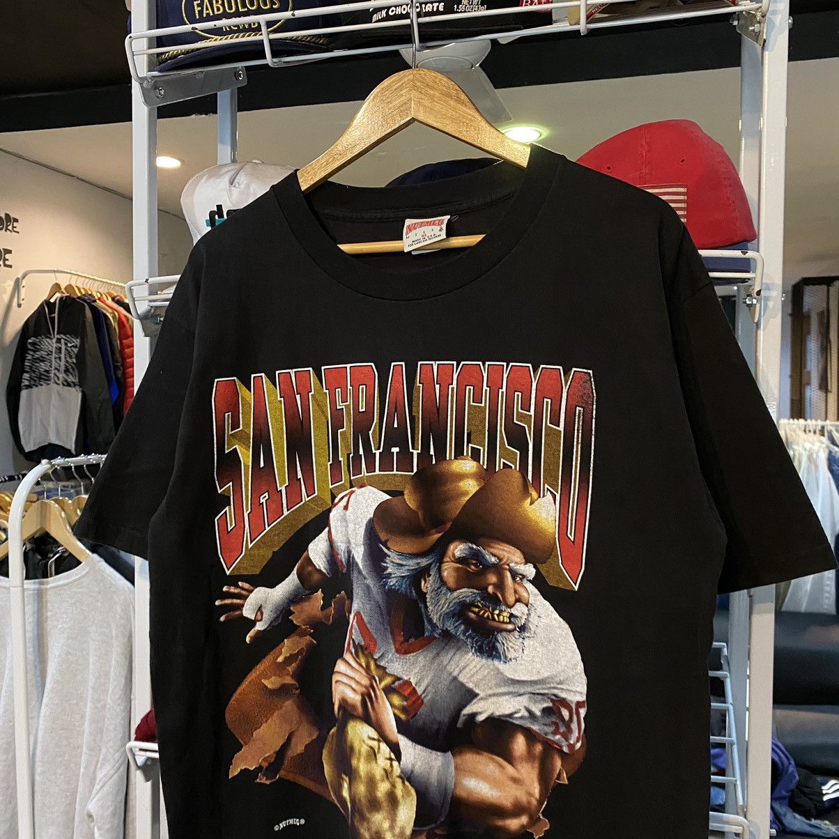 NFL × Salem Sportswear × Vintage Vintage 1994 San Francisco 49Ers Gold Miner Football T-Shirt Size US XL / EU 56 / 4 - 3 Thumbnail