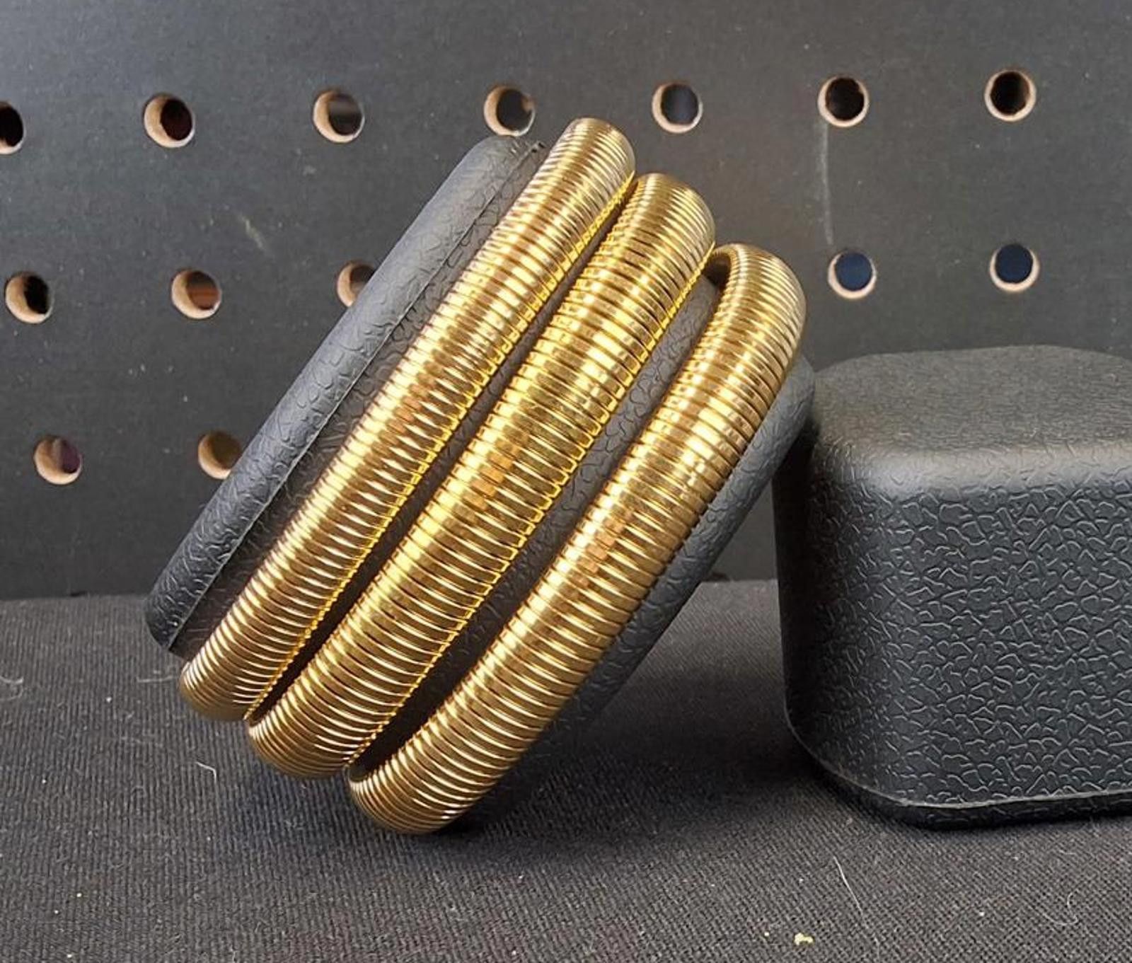 Other Set of 3 Elegant Gold Tone Bracelets for Women - New Size ONE SIZE - 2 Thumbnail