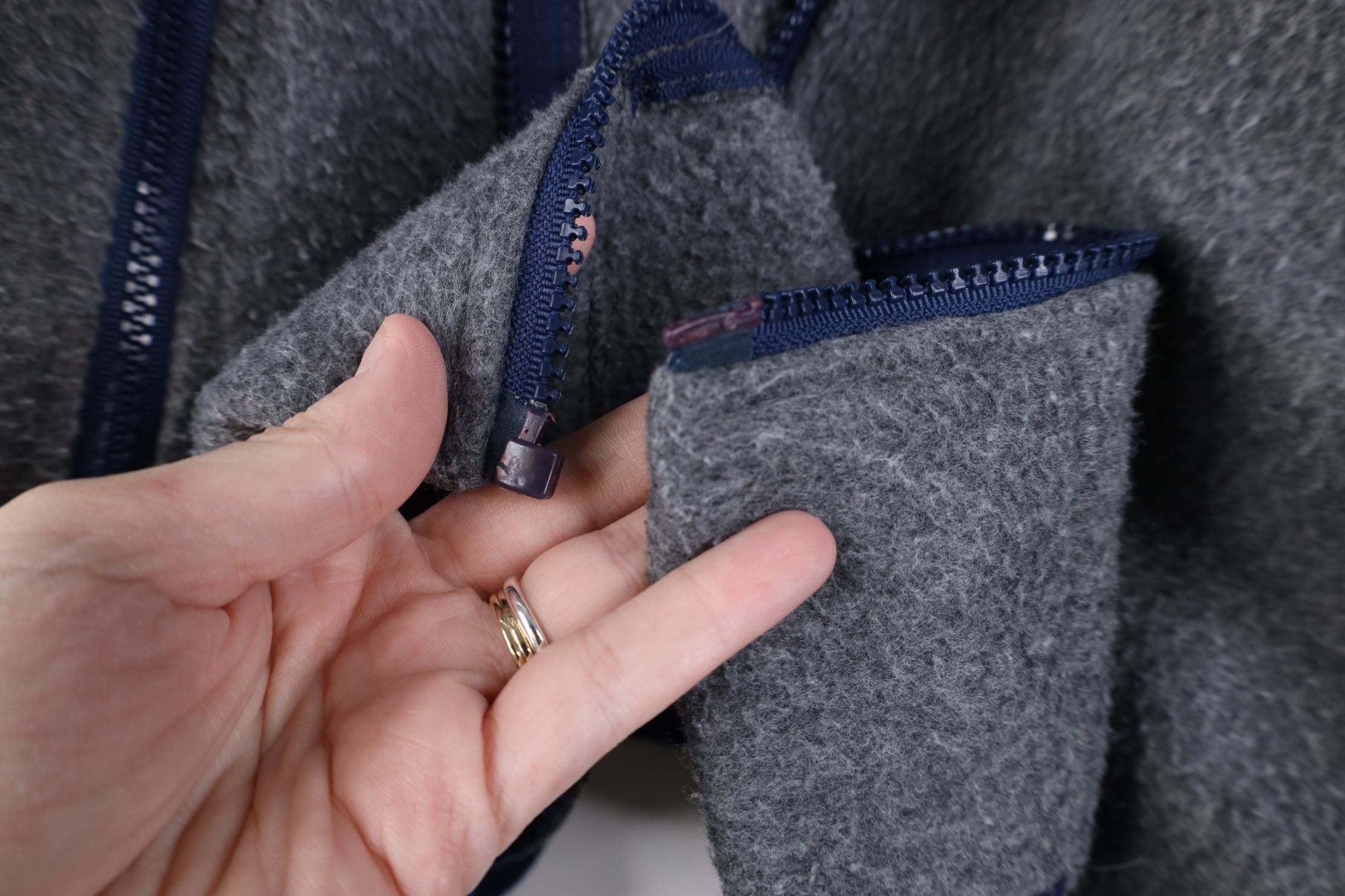 Vintage AS IS Vintage 90s OshKosh B'Gosh Fleece Jacket Gray Blue Size US M / EU 48-50 / 2 - 4 Thumbnail