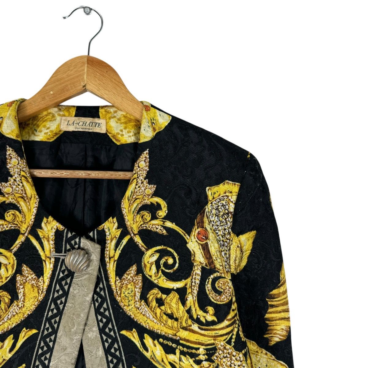 Vintage ☀️80s LA CHATTE CROPPED WOMEN JACKET LIKE HERMES Size S / US 4 / IT 40 - 7 Thumbnail