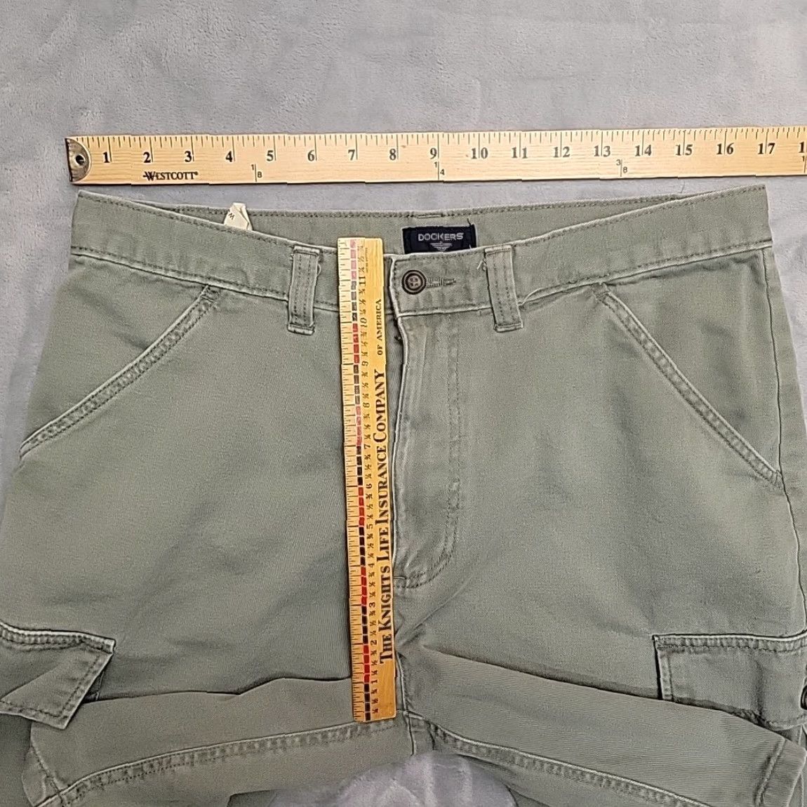 Dockers VTG Dockers Shorts Mens 34 Green Cargo Flat Front 100% Cotton Twill Work Chino Size US 34 / EU 50 - 7 Thumbnail