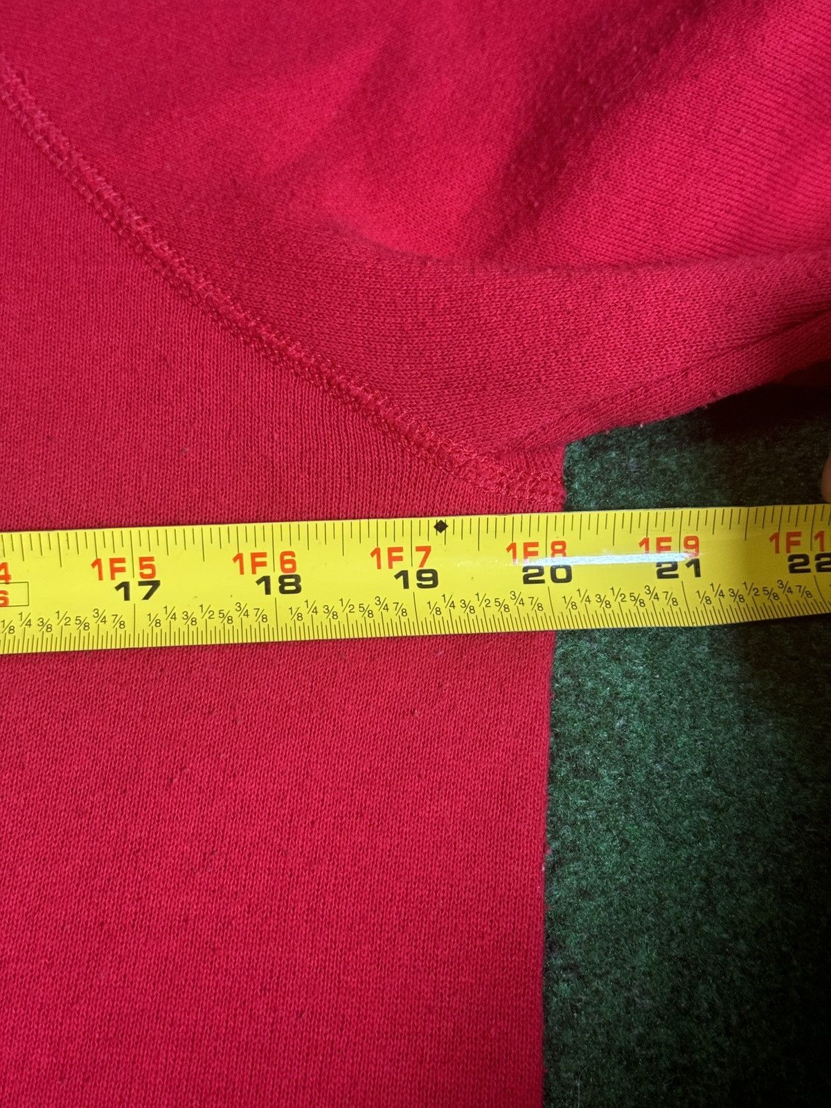 Lee × Vintage Vtg 90s Blank Raglan Minimalist Red Lee Midweight Hoodie Size US M / EU 48-50 / 2 - 5 Thumbnail