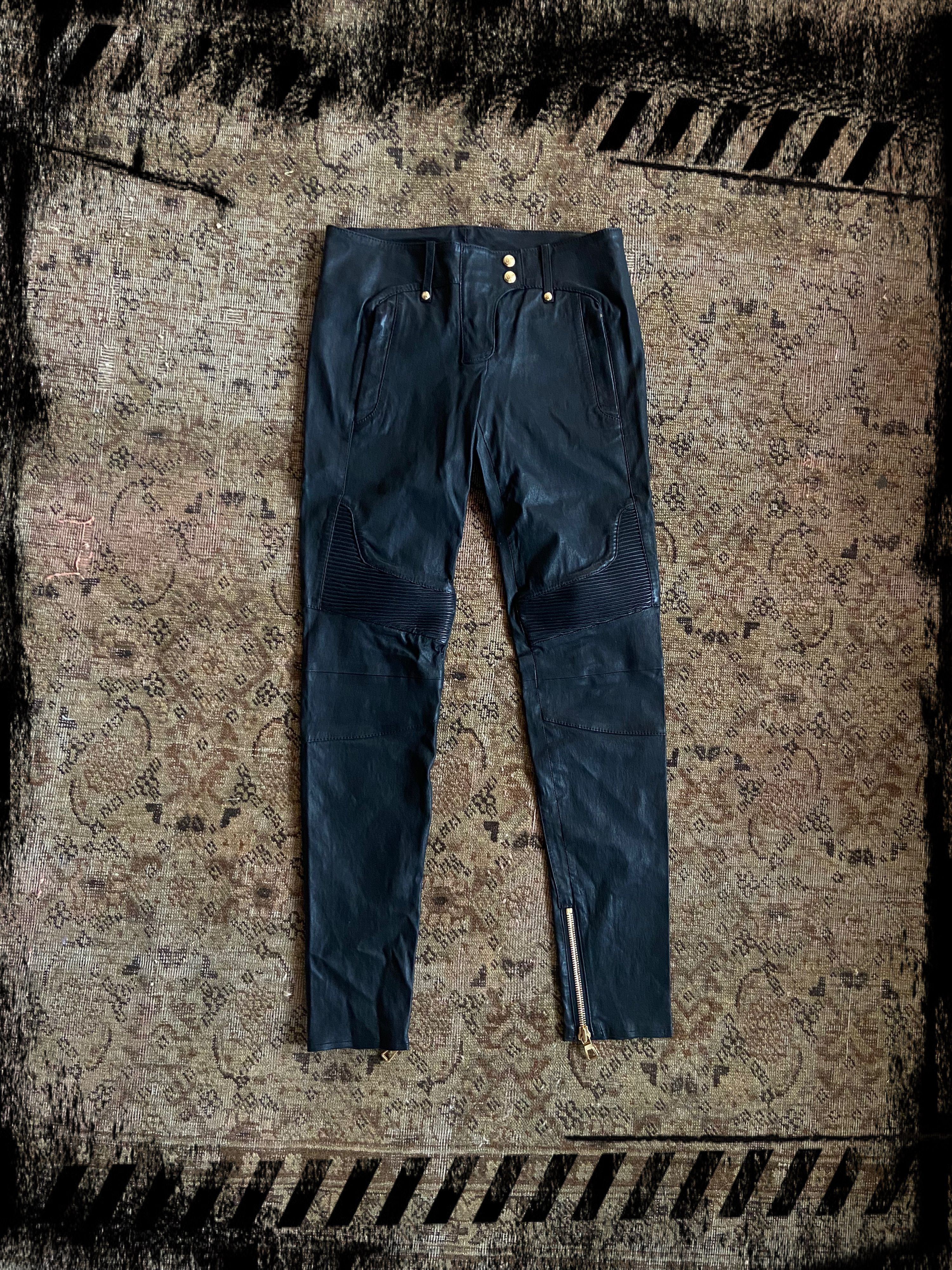 Balmain × H&M Balmain x HM lmb leather biker pants Size 25" / US 0 / IT 36 - 1 Thumbnail