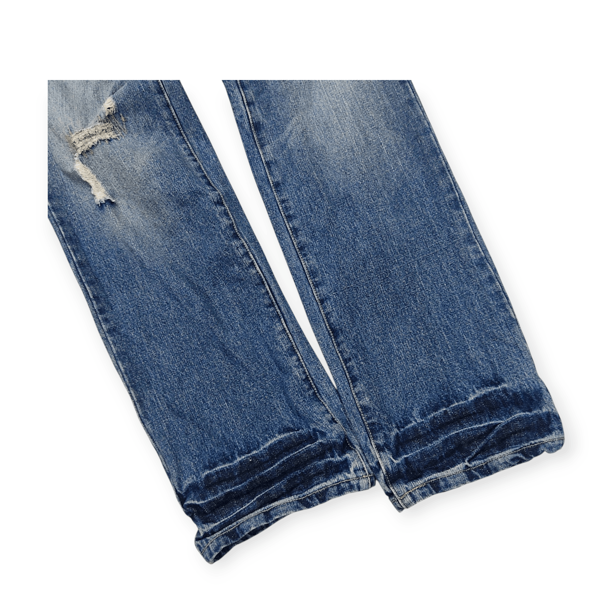 If6Was9 Zero San Double Waist Distressed Denim Pants