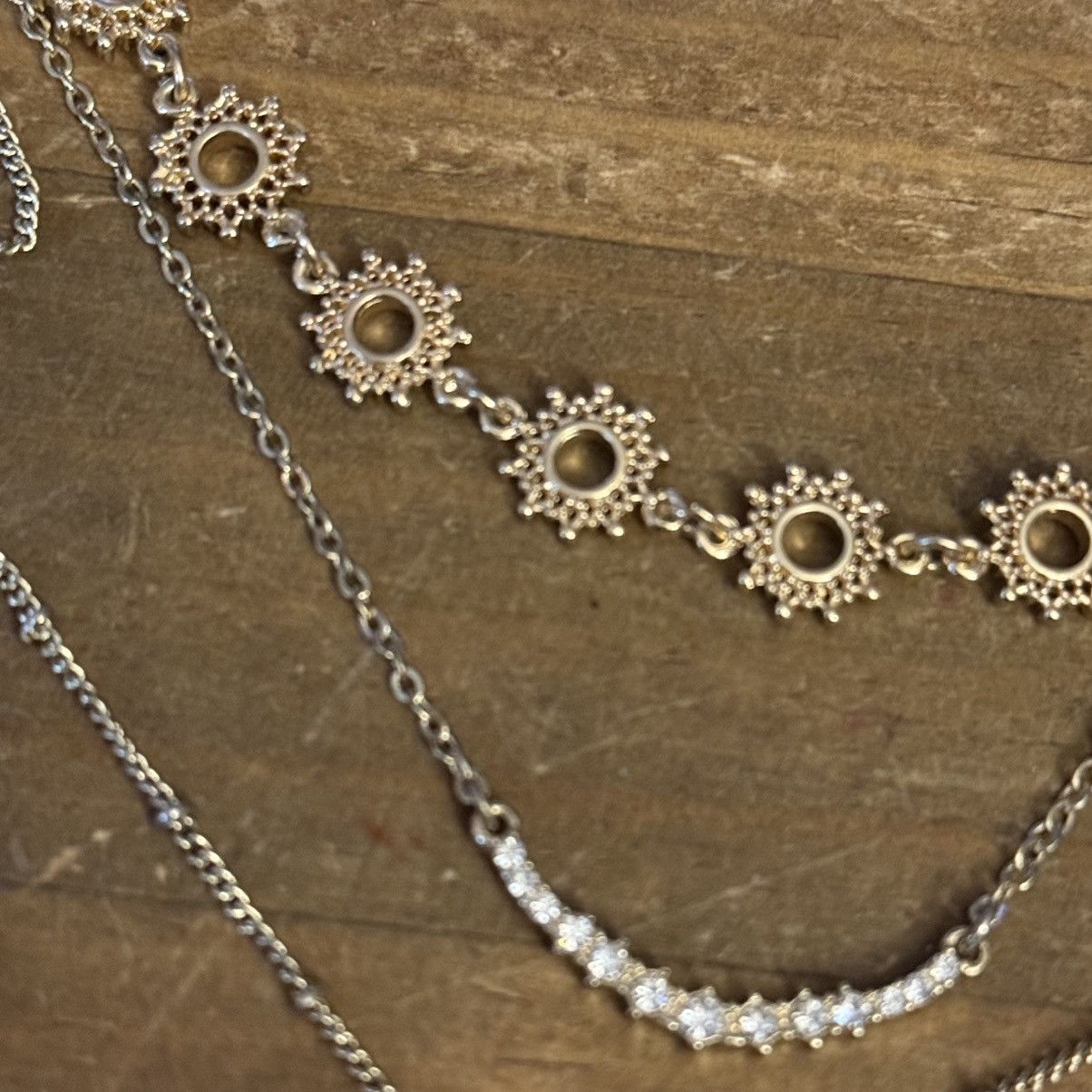Express Express gold tone triple layered rhinestone Y necklace Size ONE SIZE - 3 Thumbnail