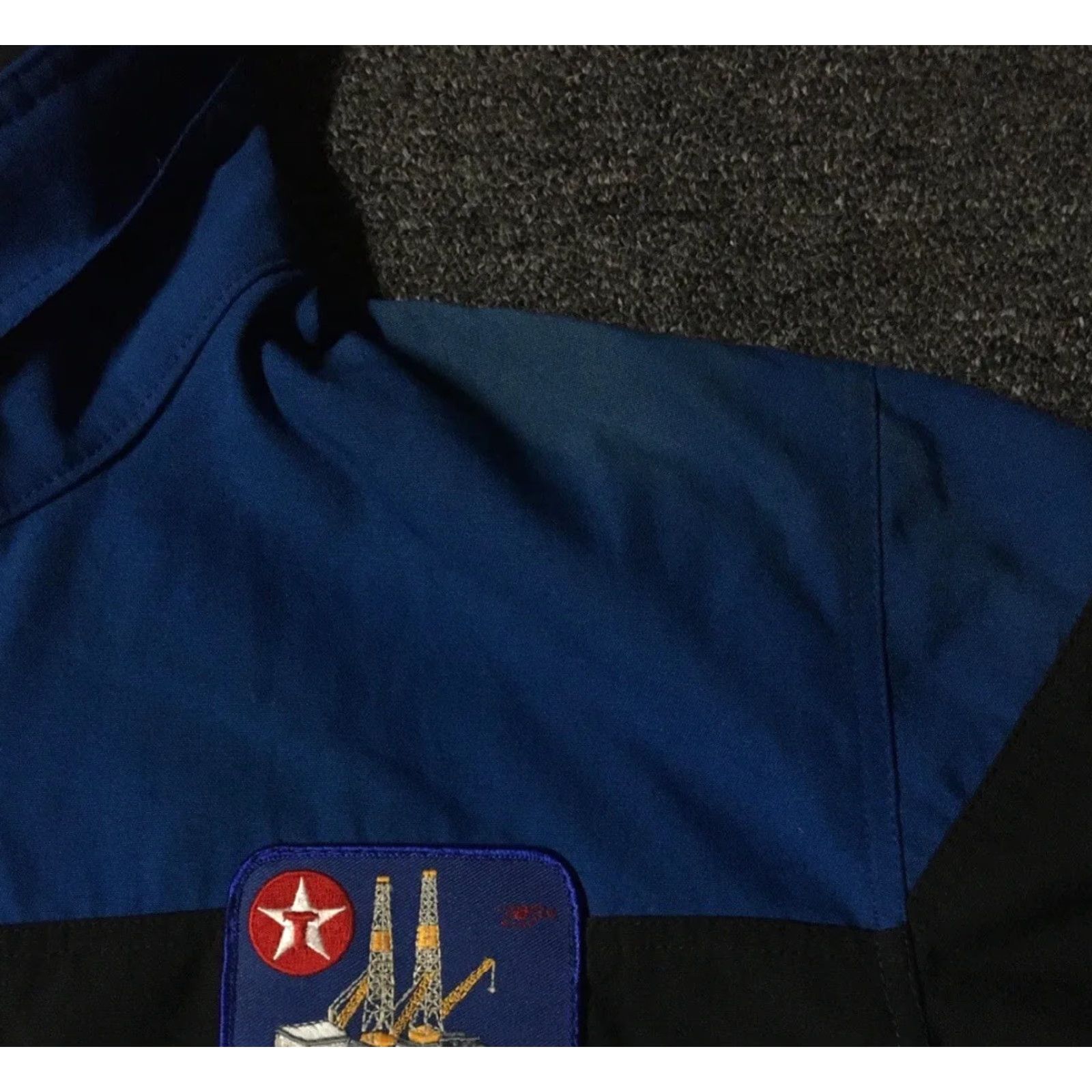Vintage Vtg Texaco Platform Harvest Oil Rig Worker Faded Jacket L Talon Zip Gas Station Bomber Jacket Men Blue 80s 90s Grunge USA Oil Worker Trucker Size US L / EU 52-54 / 3 - 7 Thumbnail