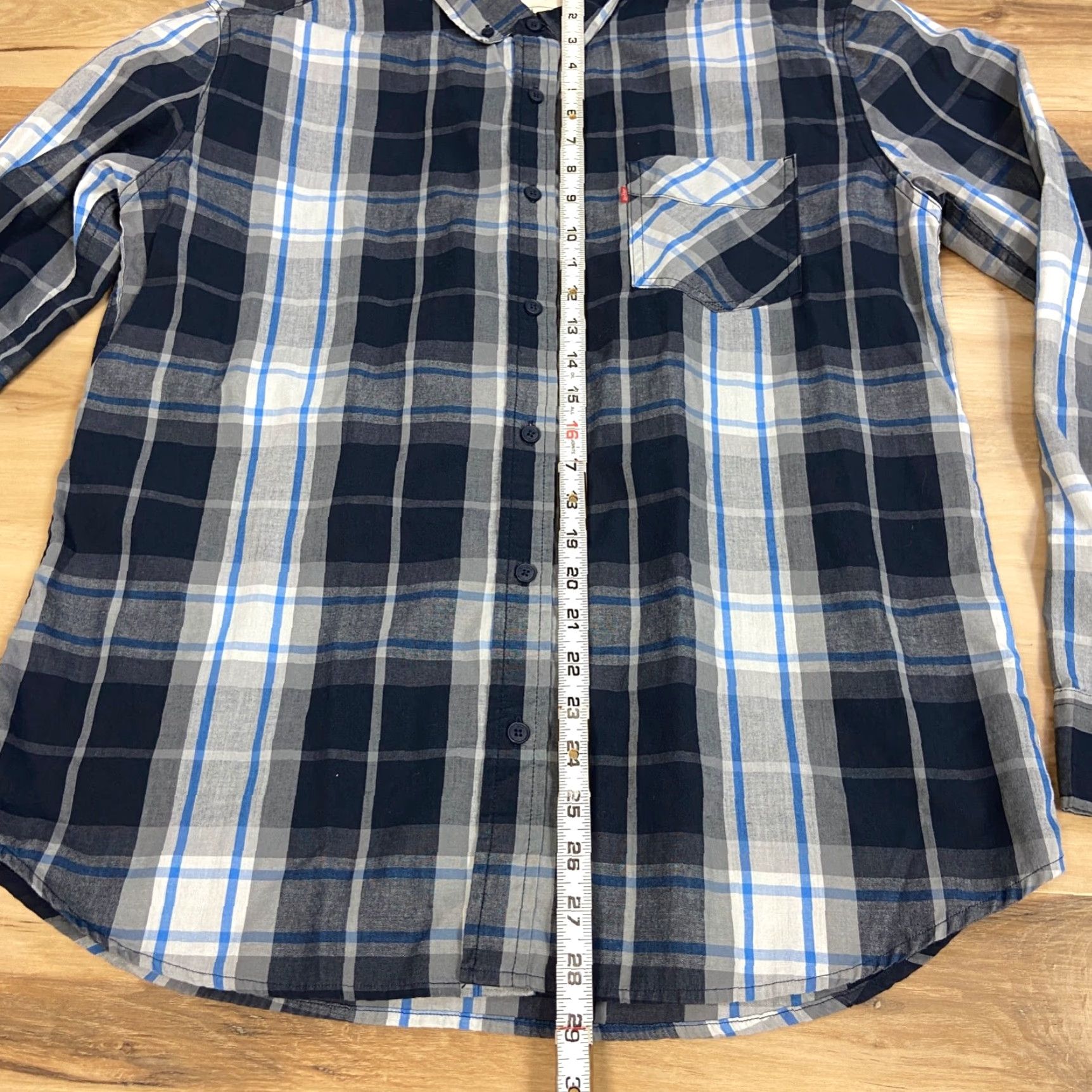 Levi's Levi's Shirt Mens Large Blue Plaid Cotton Twill Long Sleeve Button Down Pocket Size US L / EU 52-54 / 3 - 5 Thumbnail