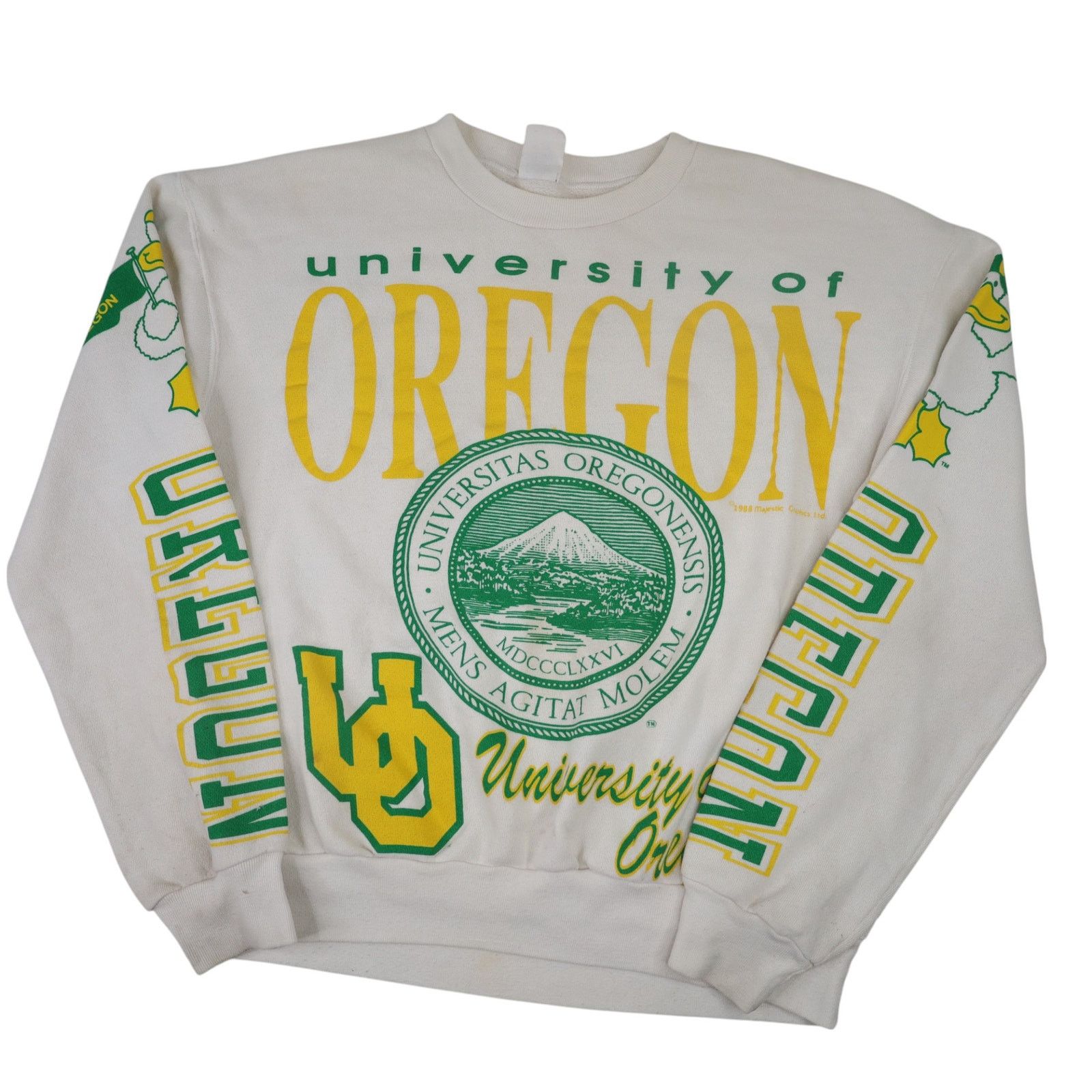 Majestic × NCAA × Vintage VTG Majestic University of Oregon Ducks Graphic Sweatshirt Size US L / EU 52-54 / 3 - 1 Thumbnail