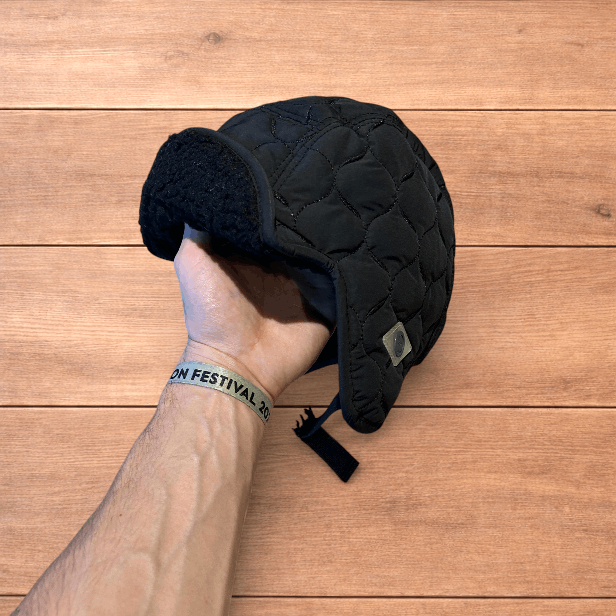 Japanese Brand Russian Trapper Korean padded fluffy hat cap in black. Size ONE SIZE - 4 Thumbnail