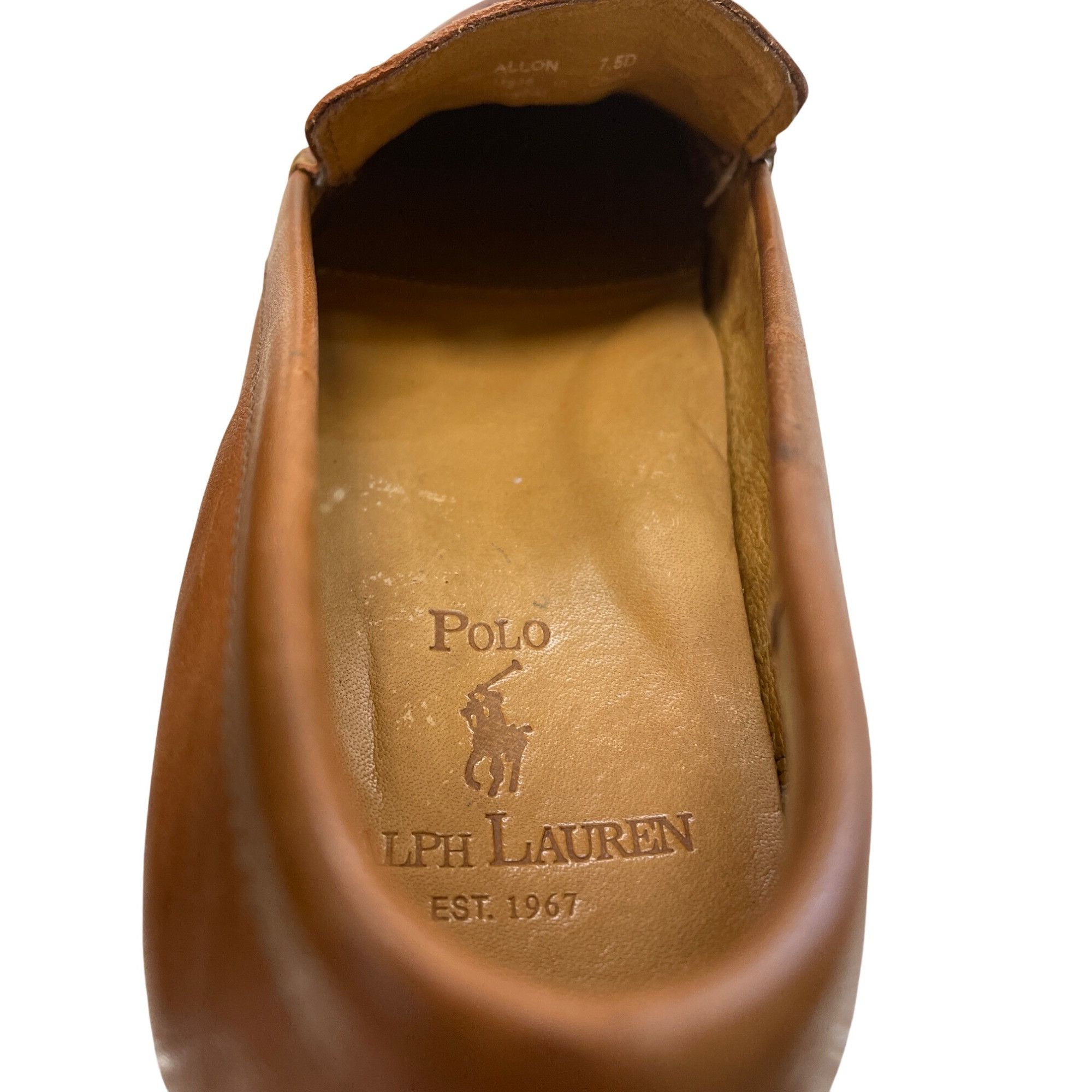 Polo Ralph Lauren Polo Ralph Lauren Allon Mens Brown Leather Slip-On Loafers S Size US 7.5 / EU 40-41 - 11 Thumbnail