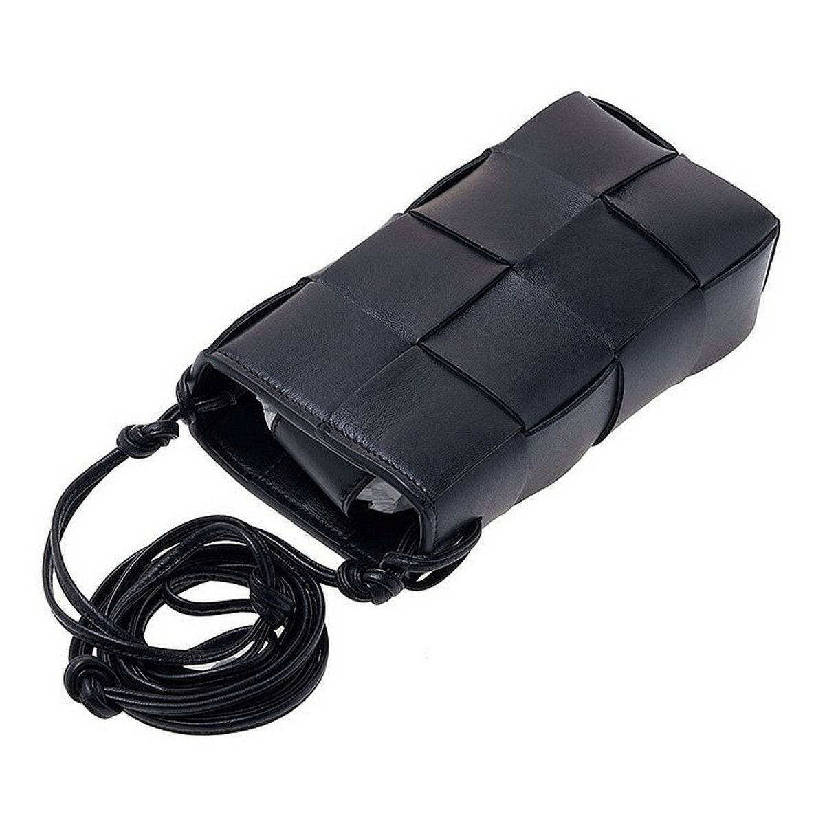 Bottega Veneta BOTTEGA VENETA Cassette black leather mini phone case bag Size ONE SIZE - 2 Thumbnail