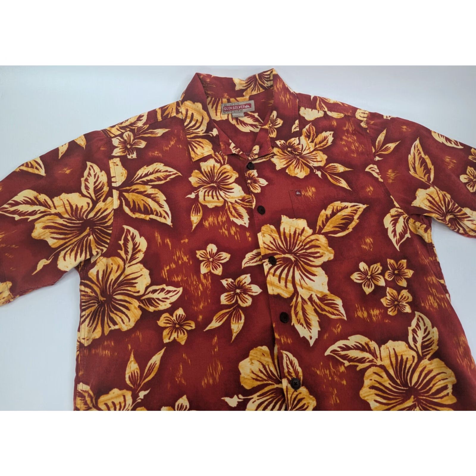 Quiksilver Quiksilver Button Up Red Floral Hawaiian Shirt Men's Medium Tropical Aloha Y2K Mens Size US M / EU 48-50 / 2 - 2 Thumbnail