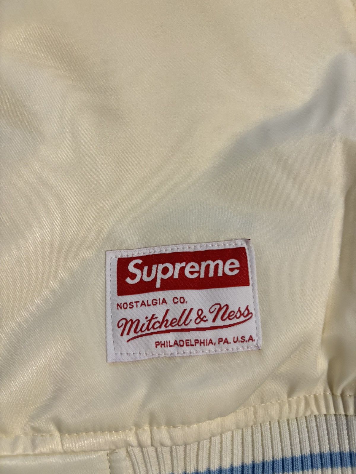 Mitchell & Ness × Supreme Supreme Mitchell & Ness Camo Logo Varsity Jacket Size US XXL / EU 58 / 5 - 5 Thumbnail