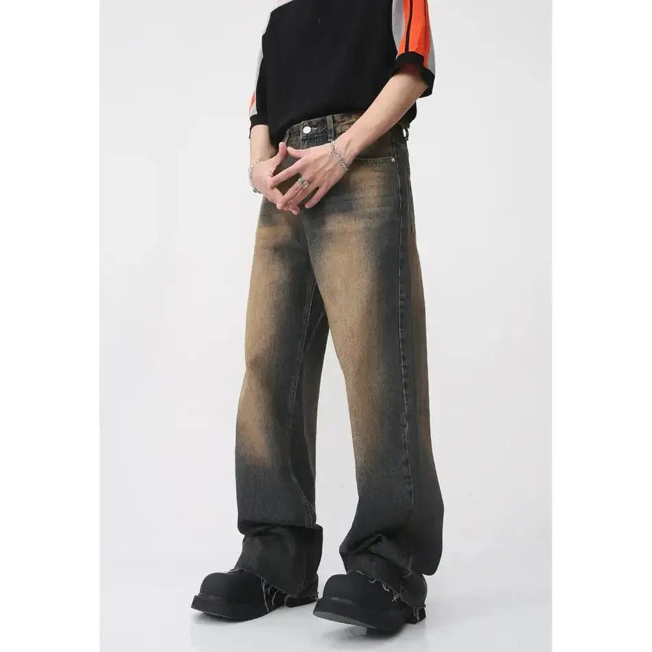 Japanese Brand Retro straight leg high street fringed jeans Size US 32 / EU 48 - 1 Thumbnail