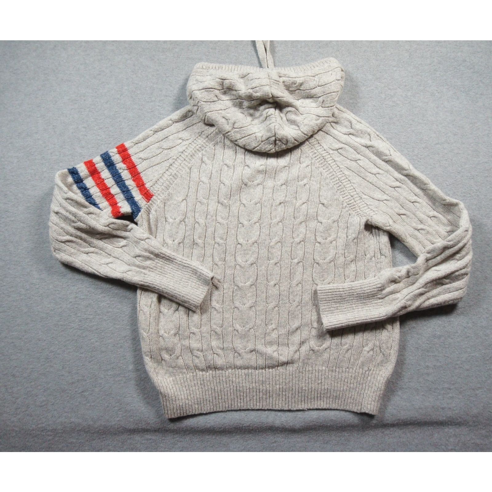 Abercrombie & Fitch Abercrombie & Fitch Sweater Womens Small Gray Hoodie Cable Knit Pullover Ladies Size S / US 4 / IT 40 - 7 Thumbnail