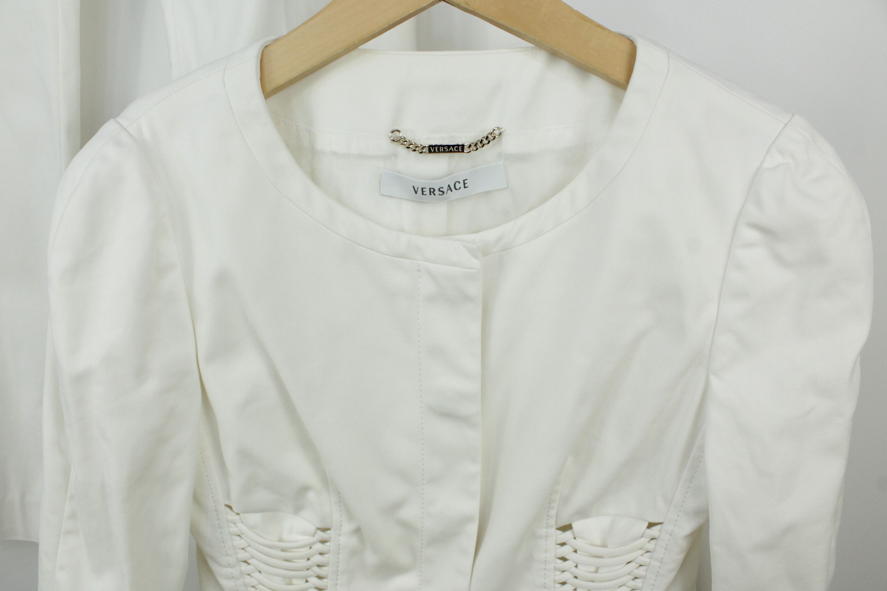 Versace Gianni Versace White Stretch Cotton Tailored Pants Suit Wmns Size XS / US 0-2 / IT 36-38 - 3 Thumbnail