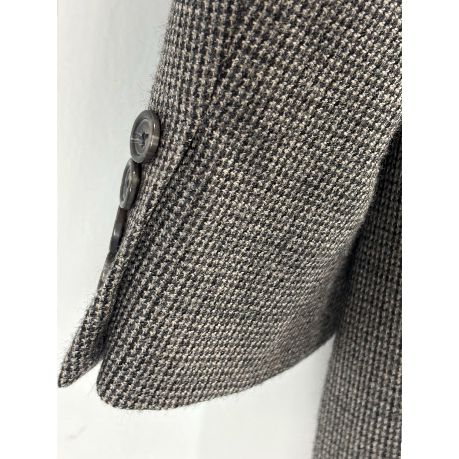 Chaps VINTAGE Chaps Wool Blazer Sport Coat Mens 42L Brown Check 2 Button Sports Size 42R - 5 Thumbnail