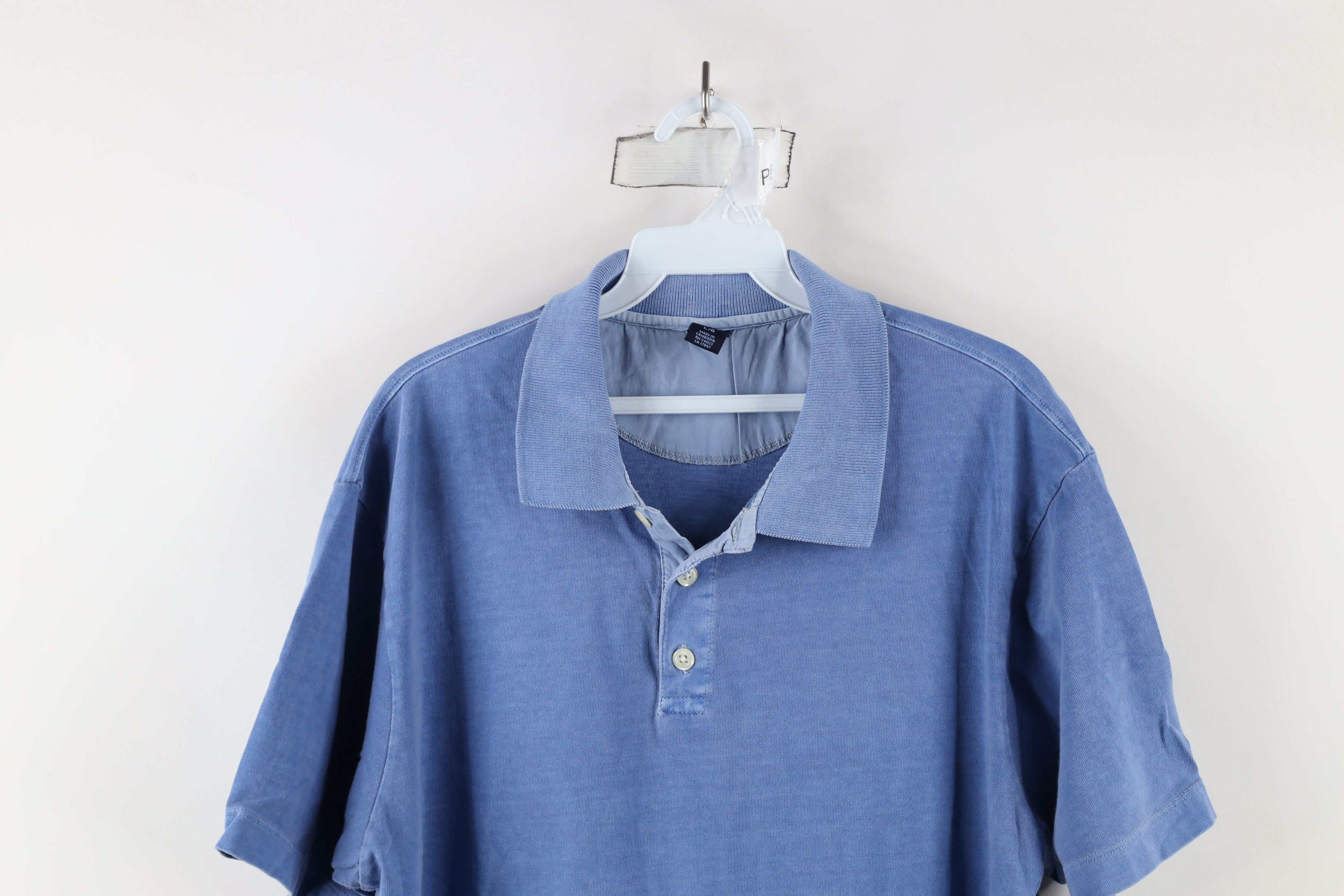 Gap × Vintage Vintage 90s Gap Stonewash Collared Polo Shirt Blue Cotton Size US L / EU 52-54 / 3 - 2 Thumbnail