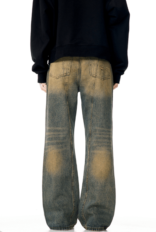 Japanese Brand × Jean America street straight loose retro wideleg distressed jeans Size US 34 / EU 50 - 5 Thumbnail