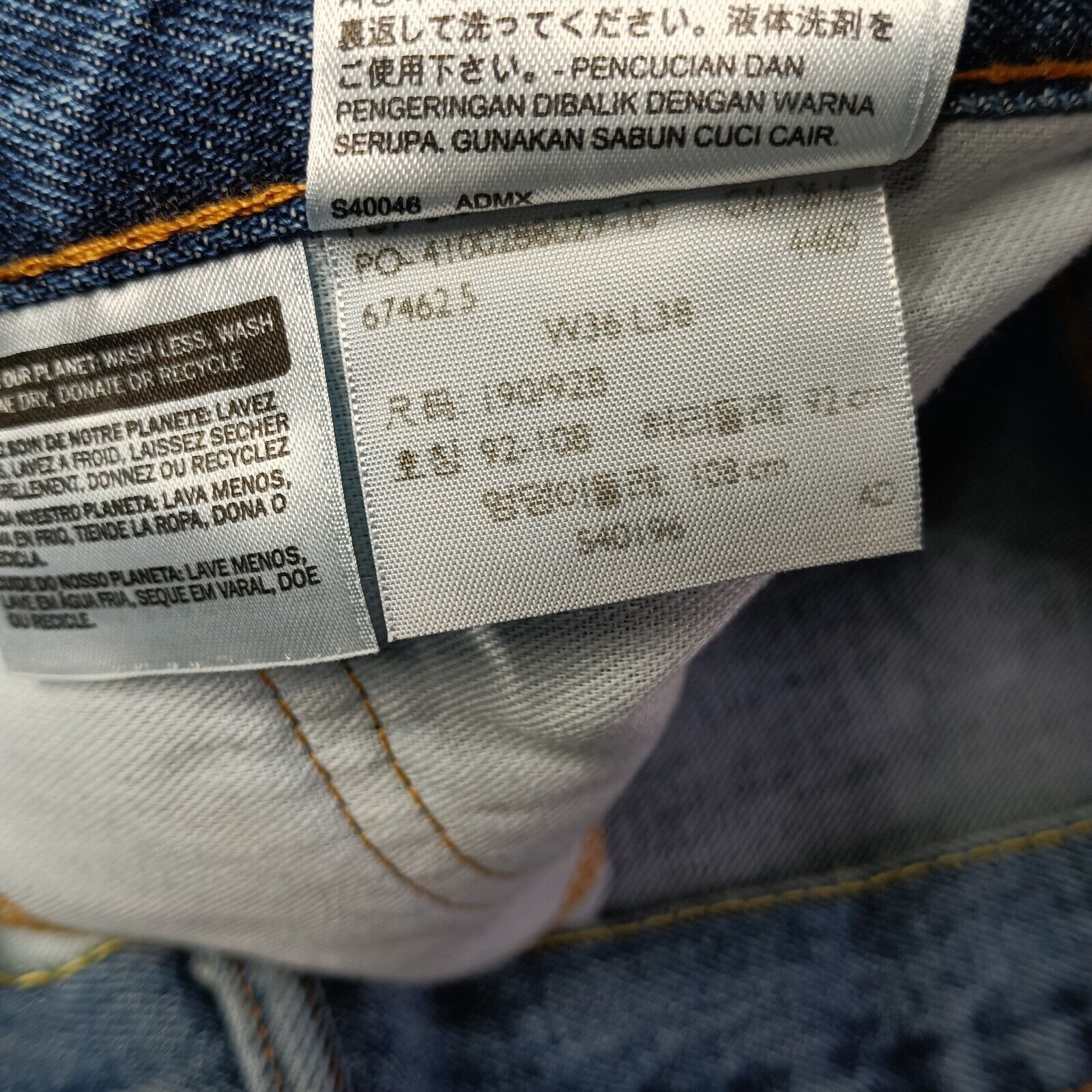 Levi's Levi's 505 Jeans Men's 36x38 Regular Fit Straight Leg Blue Size US 36 / EU 52 - 6 Thumbnail
