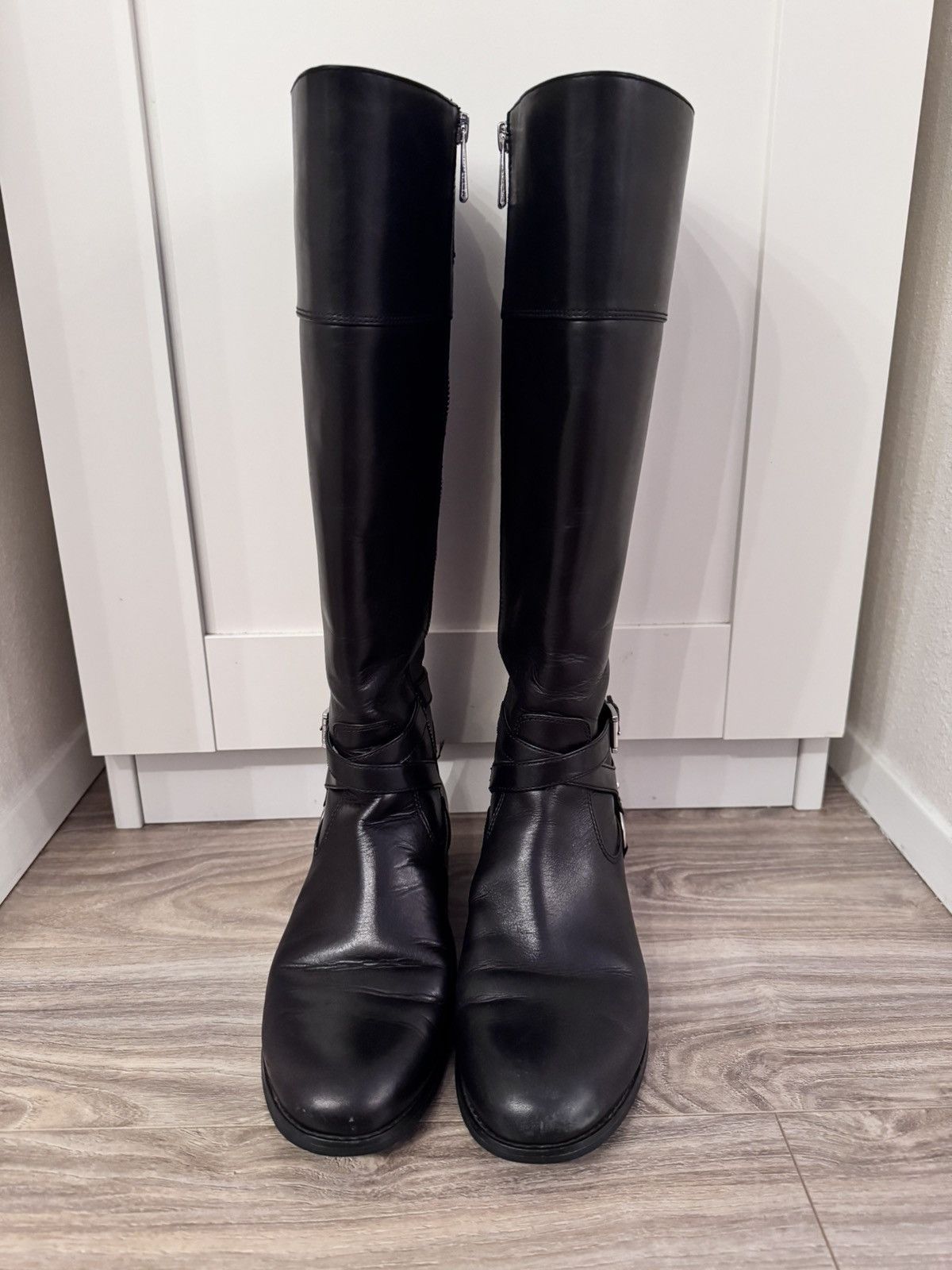 Michael Kors Michael Kors Preston Leather Boots Black Women's Sz 8M Size US 8 / IT 38 - 1 Thumbnail