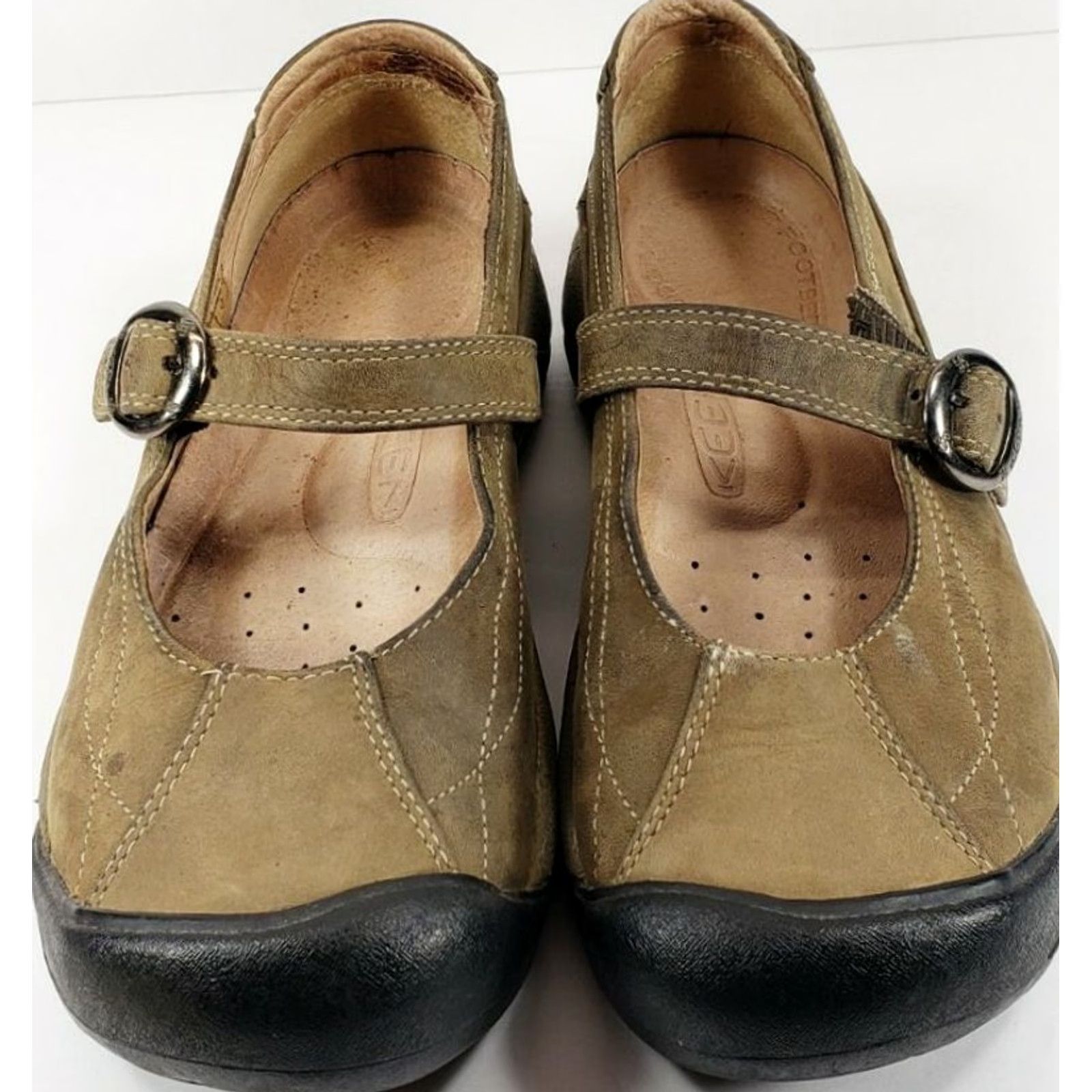KEEN KEEN Presidio Mary Jane Olive Color Leather Flats Buckle Strap Women's 7 Size US 7 / IT 37 - 3 Thumbnail
