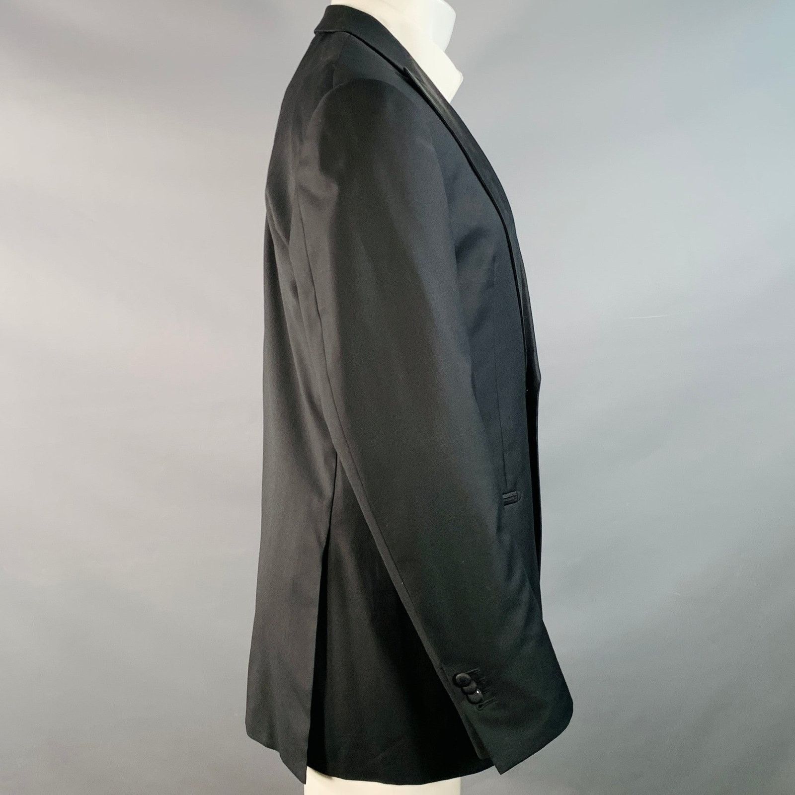 Suitsupply SUITSUPPLY Size 38 Long Black Wool Peak Lapel Sport Coat Size 38L - 3 Thumbnail