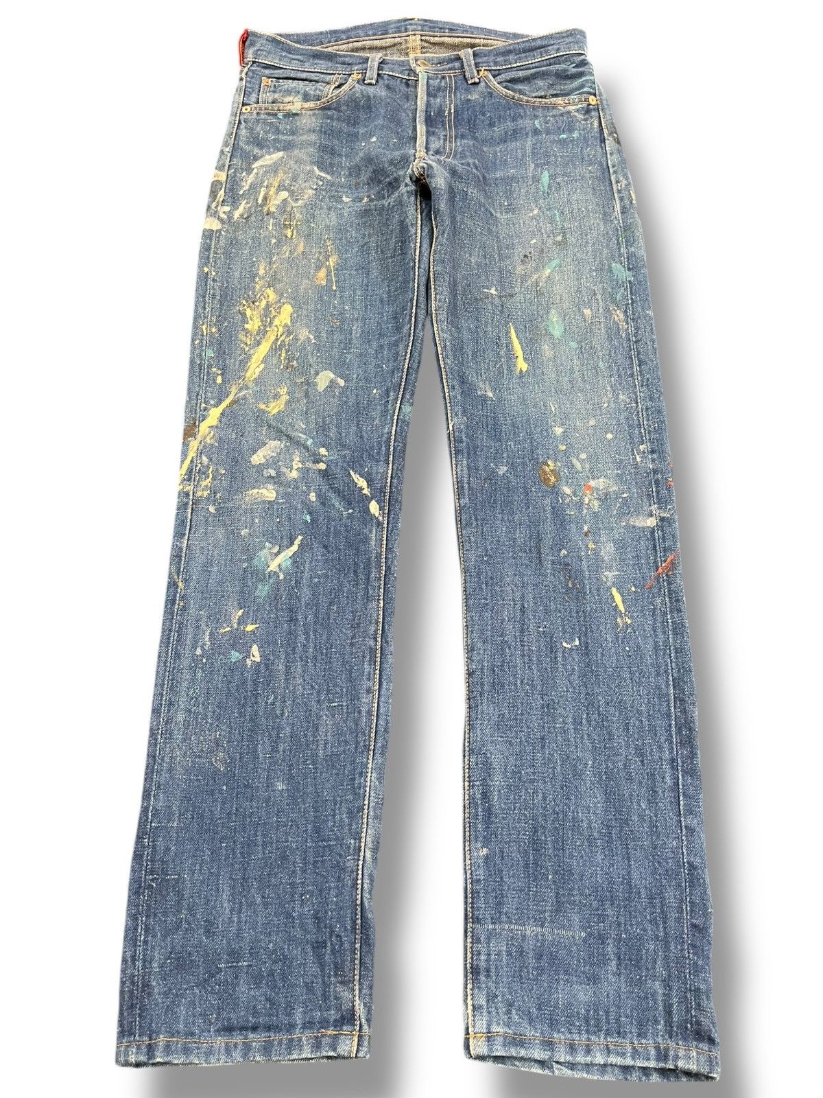 LVC × Levi's × Levi's Vintage Clothing Vintage Levi’s 201 Selvedge Paint Splatter Denim Size US 32 / EU 48 - 2 Thumbnail