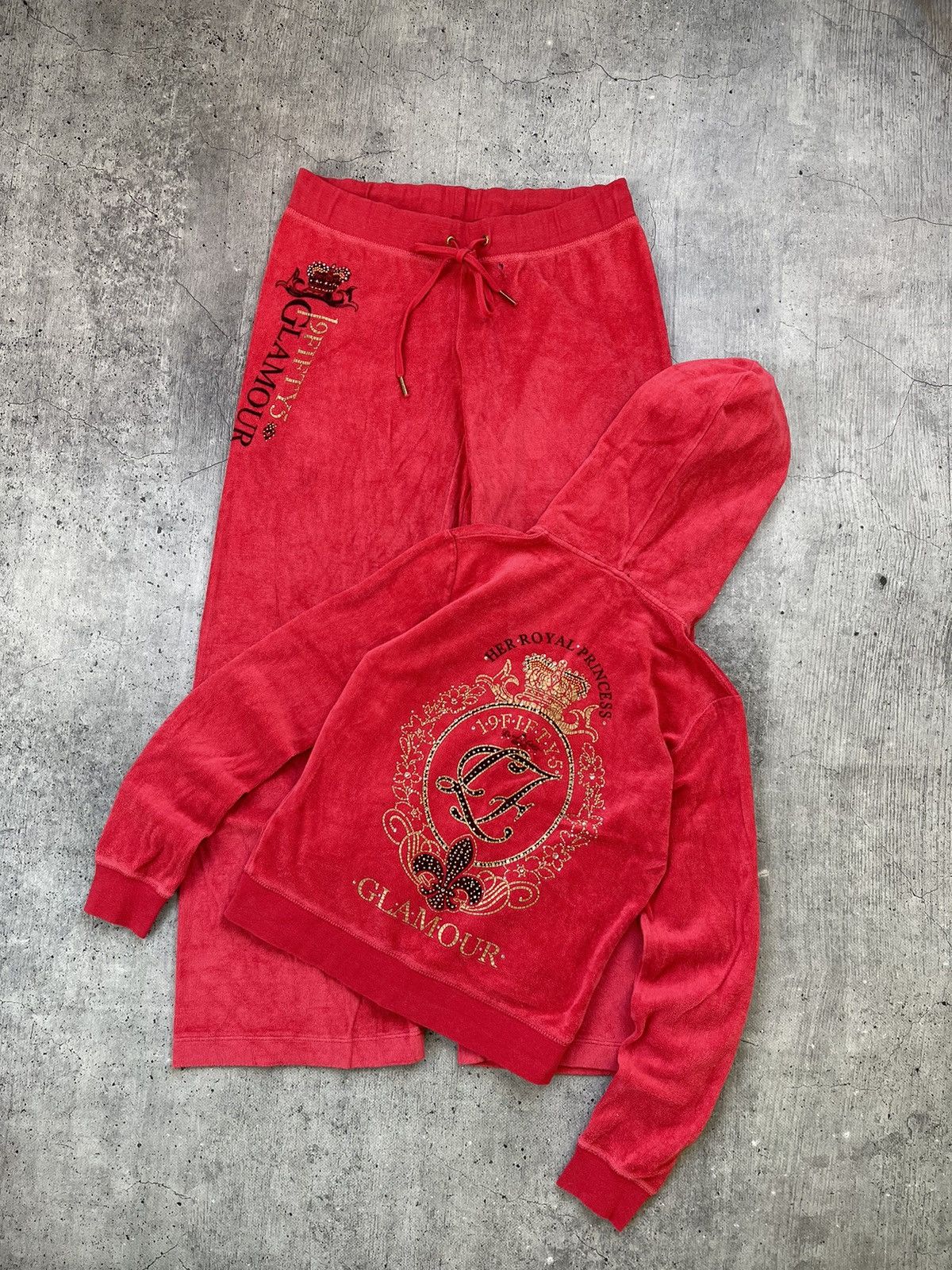 Vintage y2k Juicy Couture Style Velour Track Suit