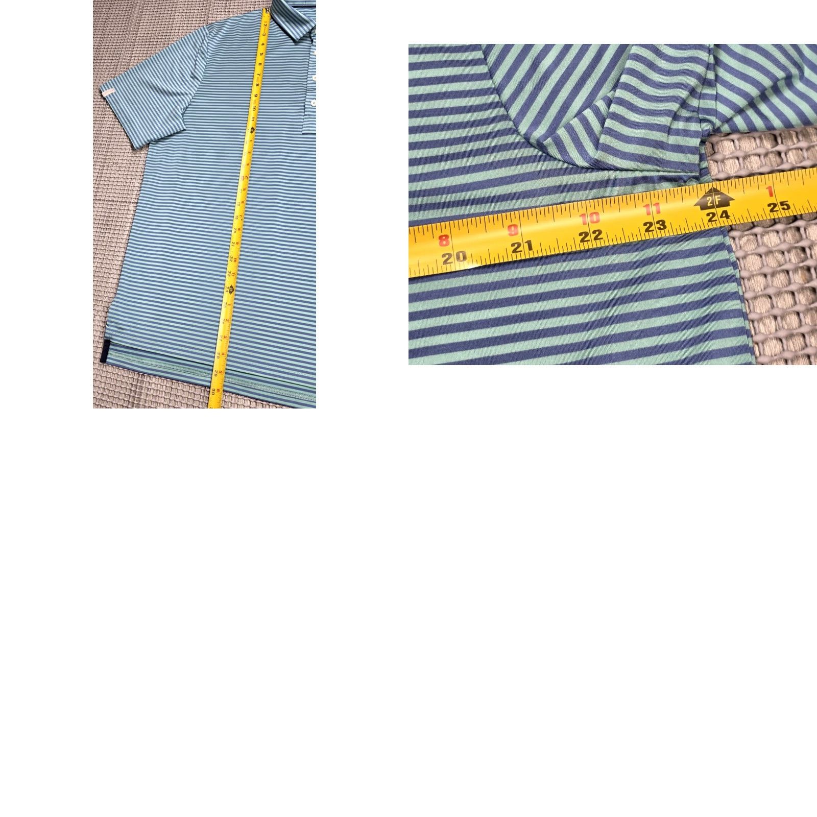 Ralph Lauren Ralph Lauren RLX Polo Performance Blue Teal Stripe Shirt Men Short Sleeve L Polo Golf Shirt Size US L / EU 52-54 / 3 - 8 Thumbnail