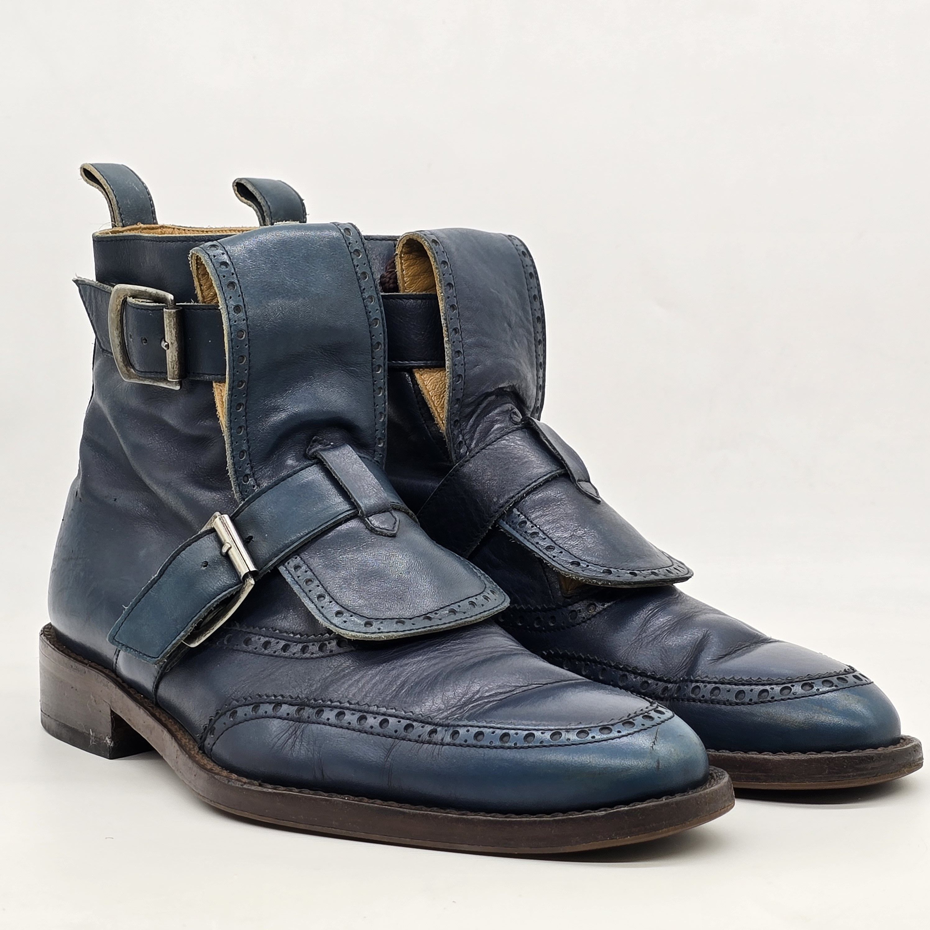 image of Archival Seditionaries Buckled Boots in Navy, Men's (Size 8)