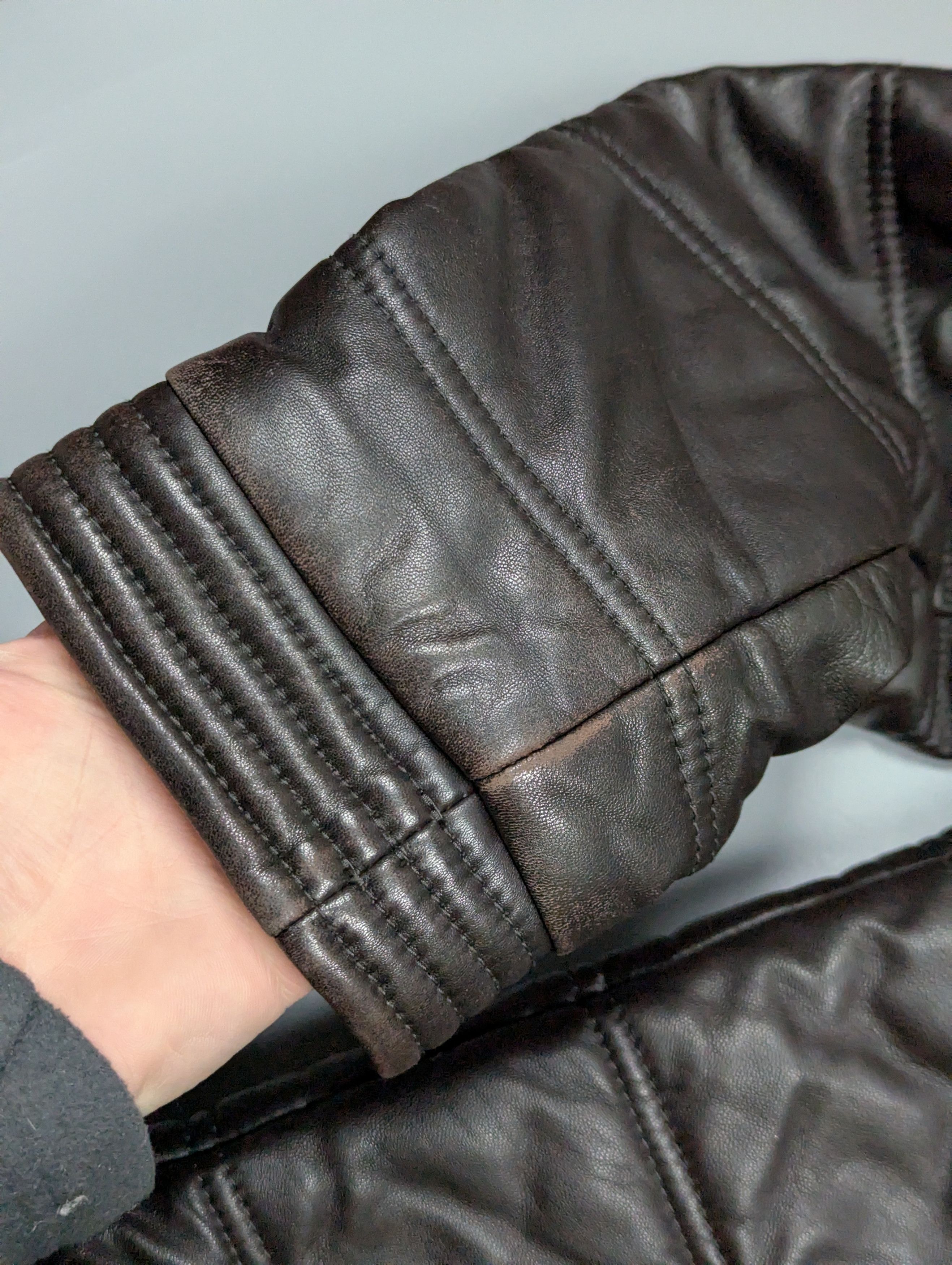 Hackett Hackett London Vintage Lambskin Leather Puffer Jacket Size M Size US M / EU 48-50 / 2 - 17 Thumbnail