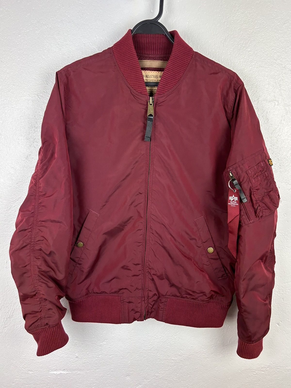 Alpha Industries Alpha Indistries Lightweight MA1 Bomber Jacket In Bordo Size US M / EU 48-50 / 2 - 1 Thumbnail