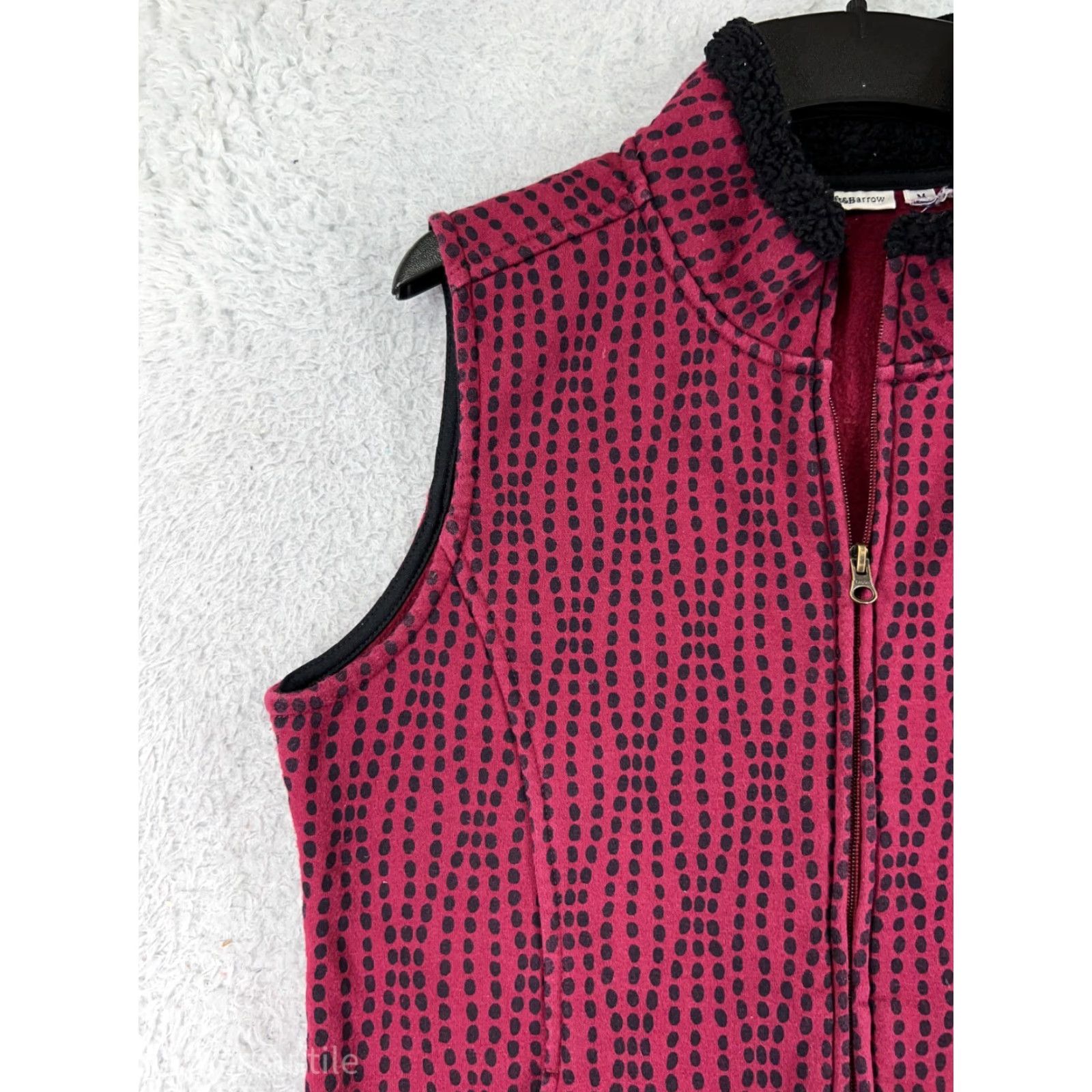 Croft & Barrow Croft & Barrow Vest Womens Medium Red Argyle Full Zip Pockets Cotton Blend Size M / US 6-8 / IT 42-44 - 6 Thumbnail