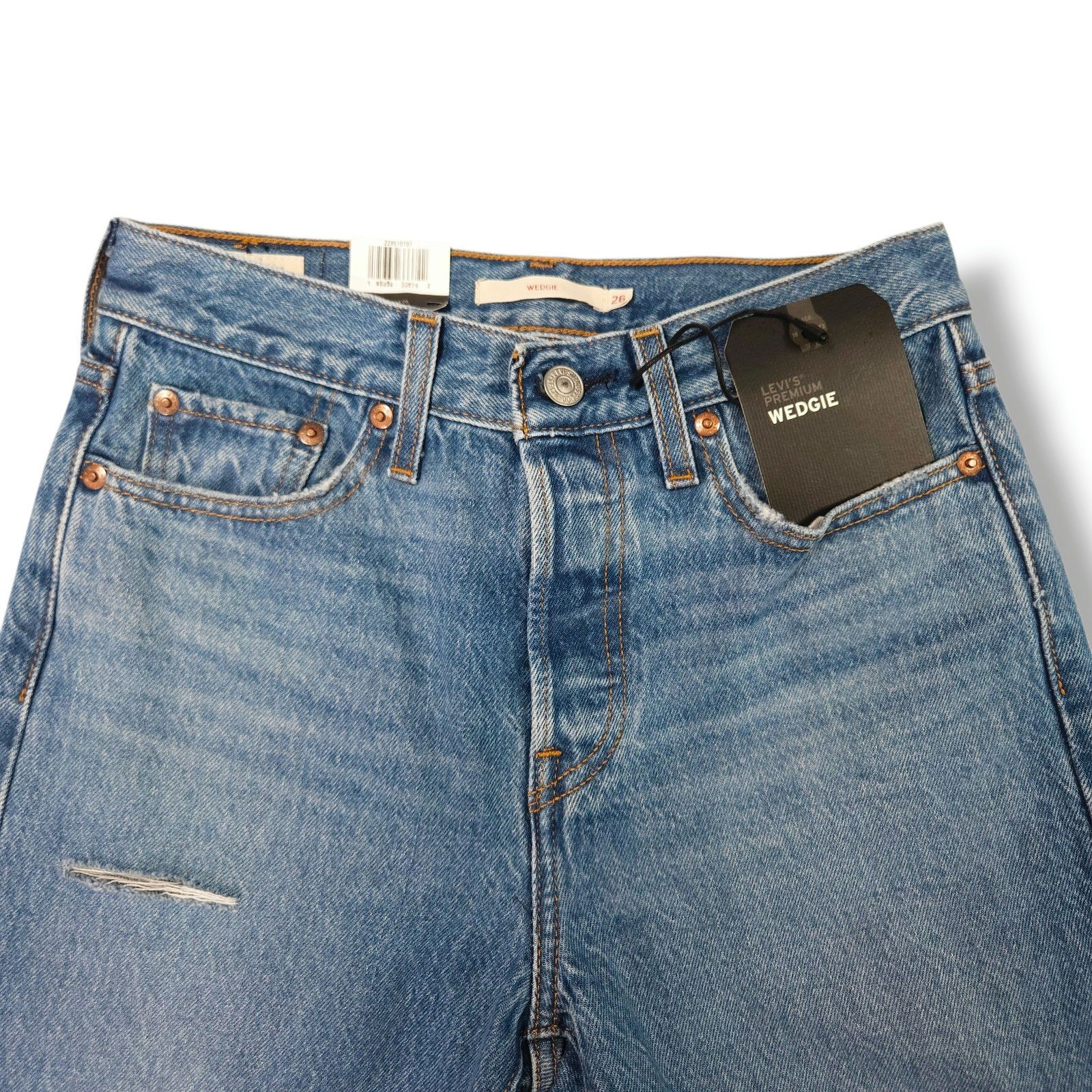 Levi's Levis Wedgie Straight Jeans High Rise Button Fly 26x27 Size 26" / US 2 / IT 38 - 5 Thumbnail