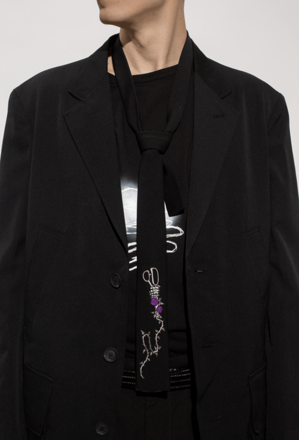 Yohji Yamamoto Yohji Yamamoto HOMME - Wool embroidery TIE Size ONE SIZE - 5 Thumbnail