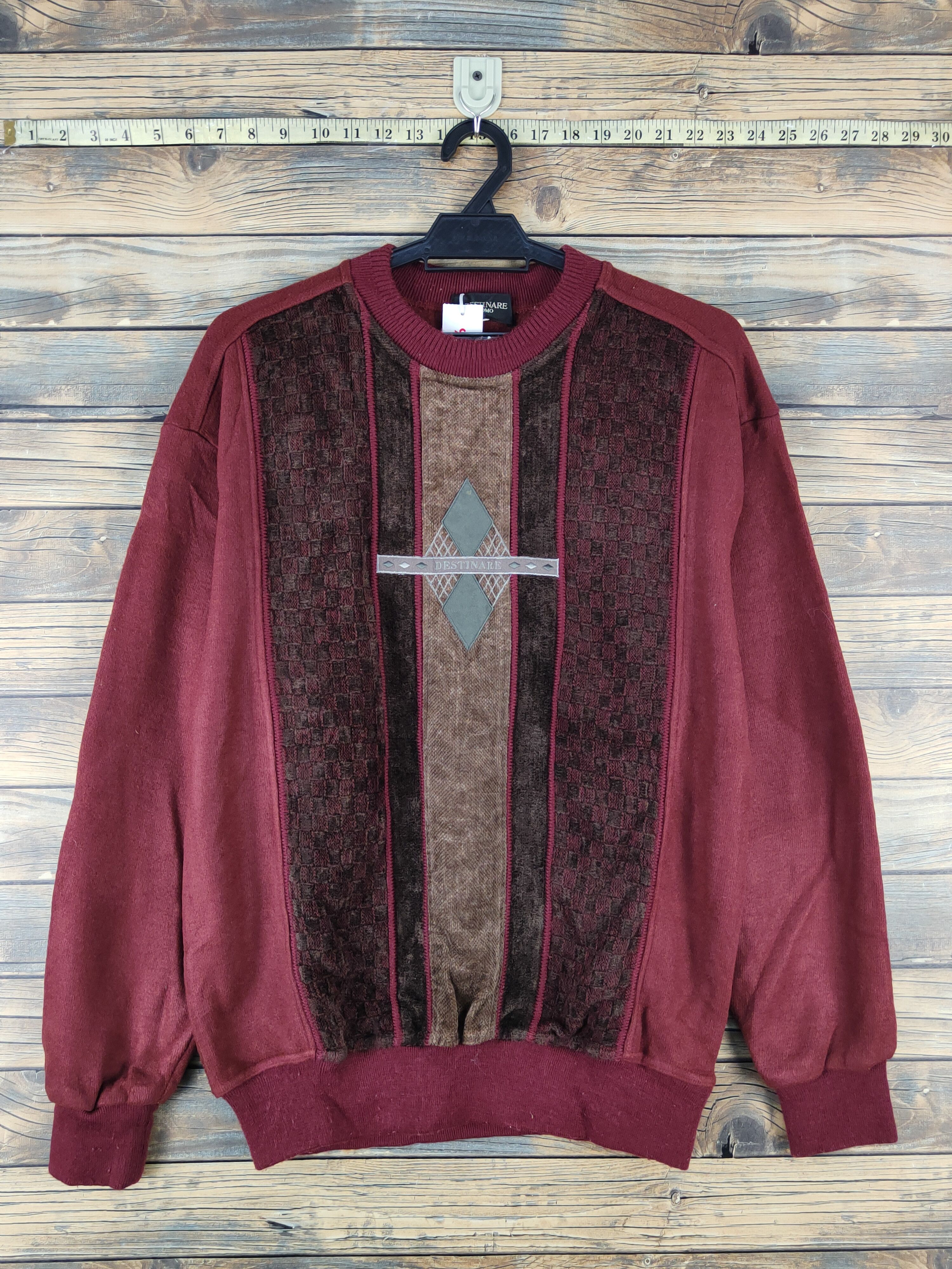 Homespun Knitwear × Japanese Brand × Vintage Destinare Maroon Knitwear Sweatshirts #W1255 Size US M / EU 48-50 / 2 - 1 Thumbnail