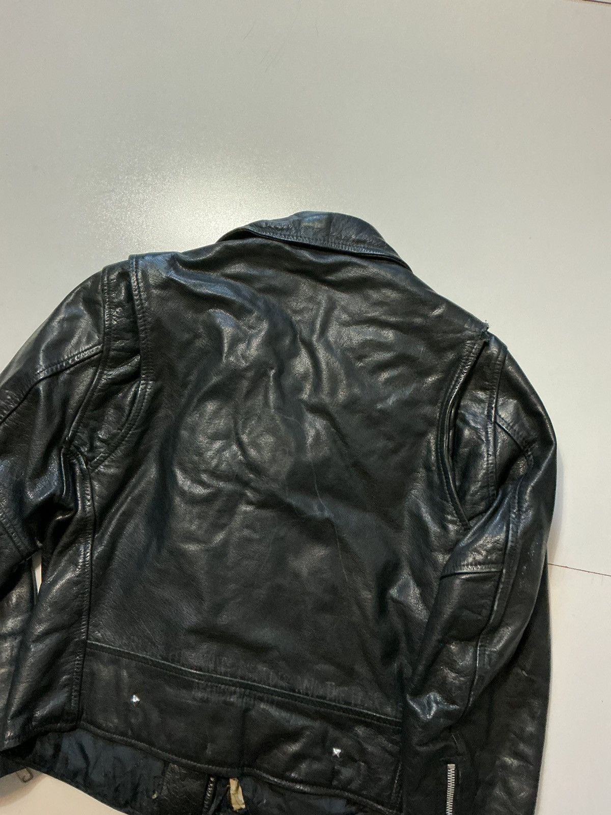 Vintage Vintage Echtes Leder Leather Motorcycle Punk Biker Jacket Size US S / EU 44-46 / 1 - 7 Thumbnail