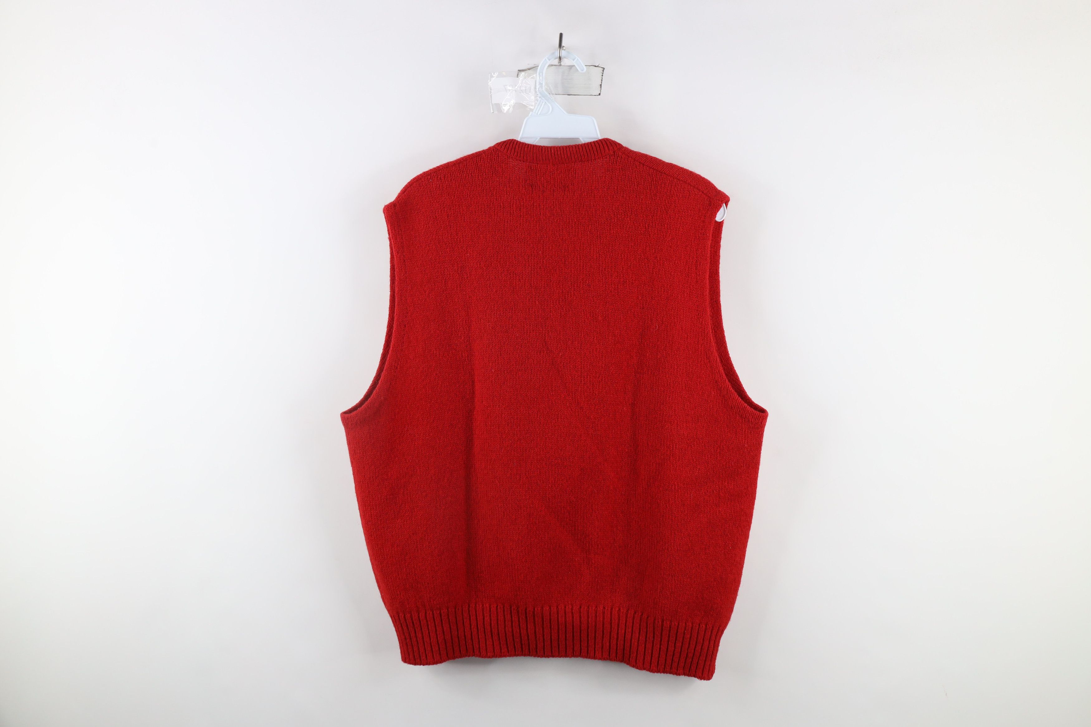 Vintage Vintage 70s Streetwear Knit V-Neck Sweater Vest Red USA Size US L / EU 52-54 / 3 - 5 Thumbnail