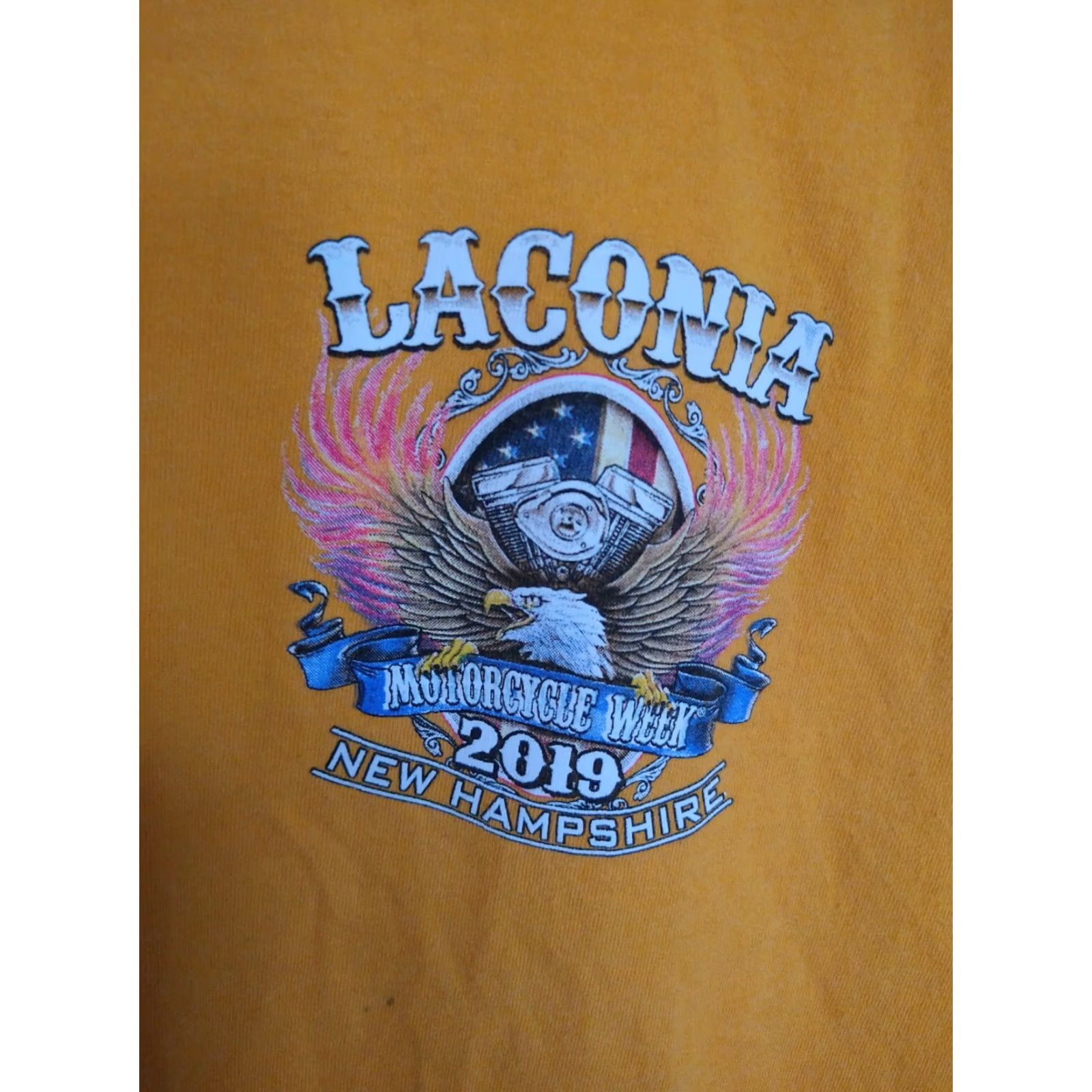 Vintage VINTAGE Laconia Motorcycle Week New Hampshire USA T-Shirt Size L Shirt Men Yellow 90s Theme Motorcycle Size US L / EU 52-54 / 3 - 2 Thumbnail