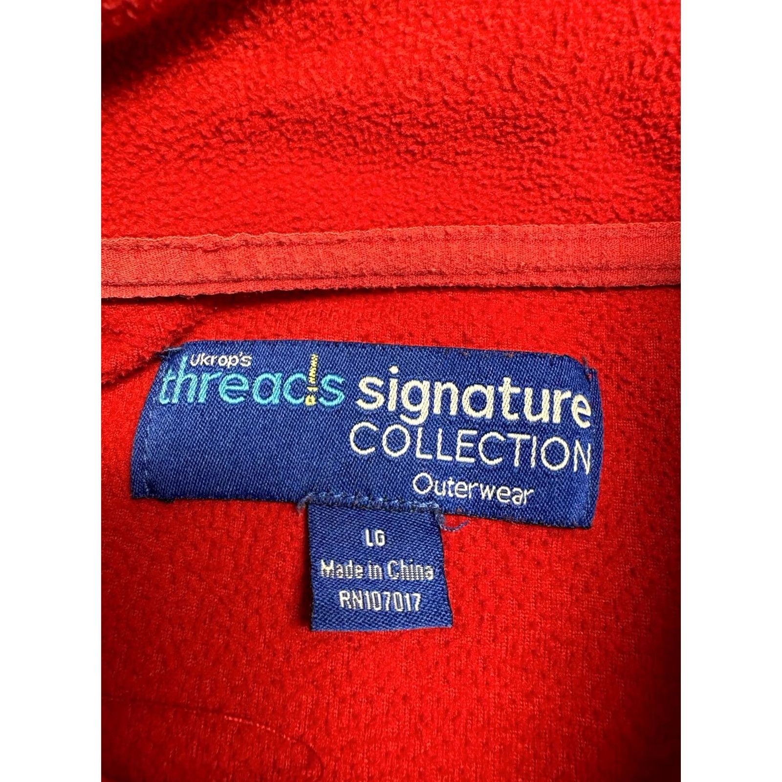 Vintage H-E-B Employee Fleece Jacket Red Full Zip Ukrop's Threads Large L Mens Shirt Jacket Size US L / EU 52-54 / 3 - 4 Thumbnail
