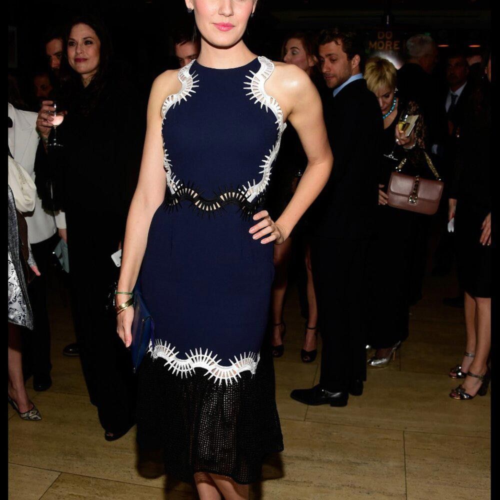 Jonathan Simkhai Jonathan Simkhai Embroidered Navy Mesh Midi Dress Size 6 Size M / US 6-8 / IT 42-44 - 7 Thumbnail