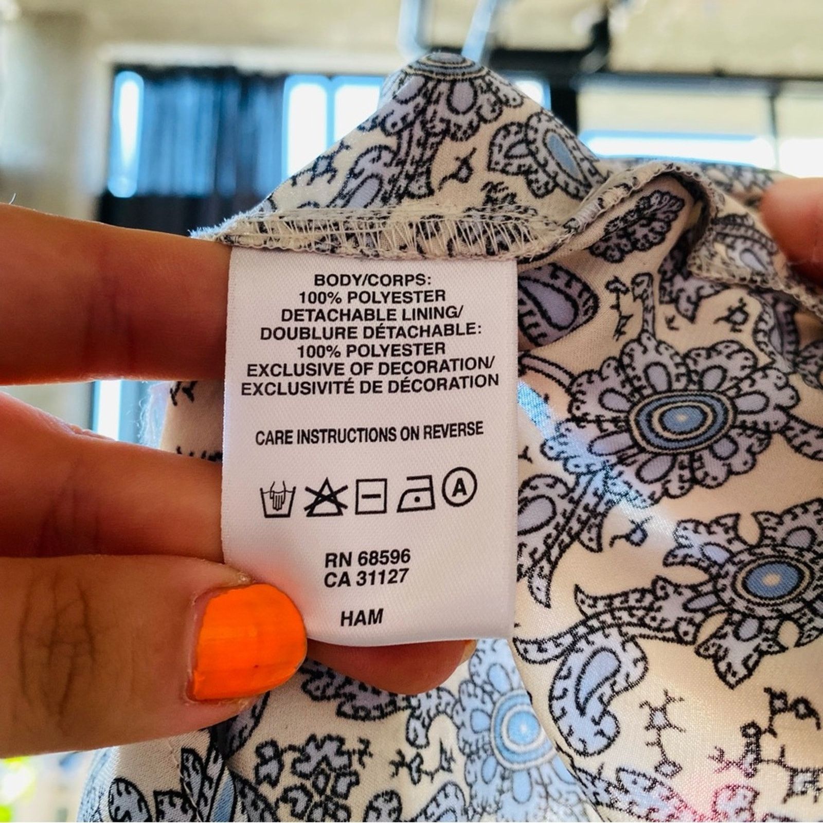 DKNY Blue Cream Gold Sequins Paisley Print Mini Dress Tunic