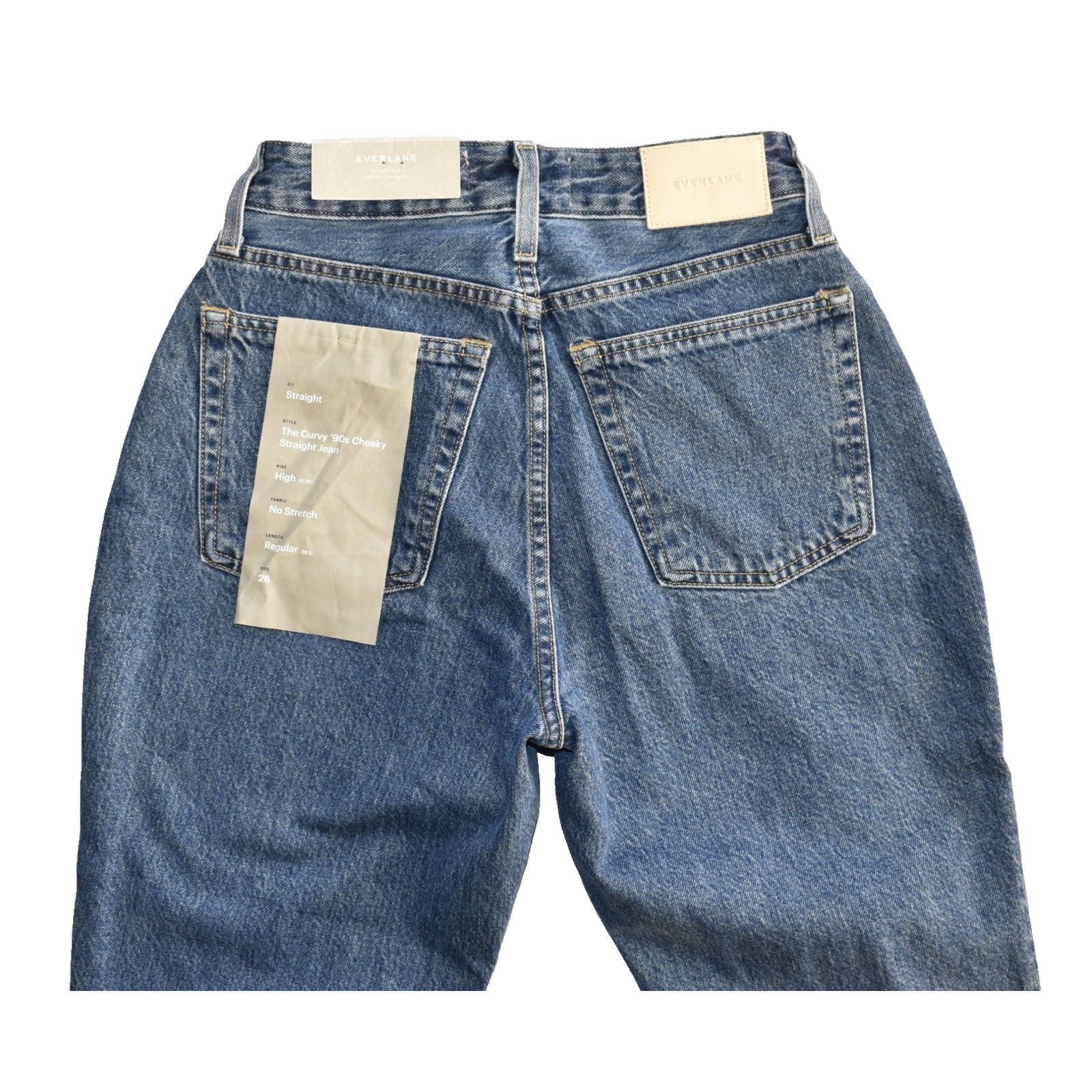 Everlane NWT EVERLANE Org Cotton Curvy 90s Cheeky Straight Jeans 26R Size 26" / US 2 / IT 38 - 3 Thumbnail